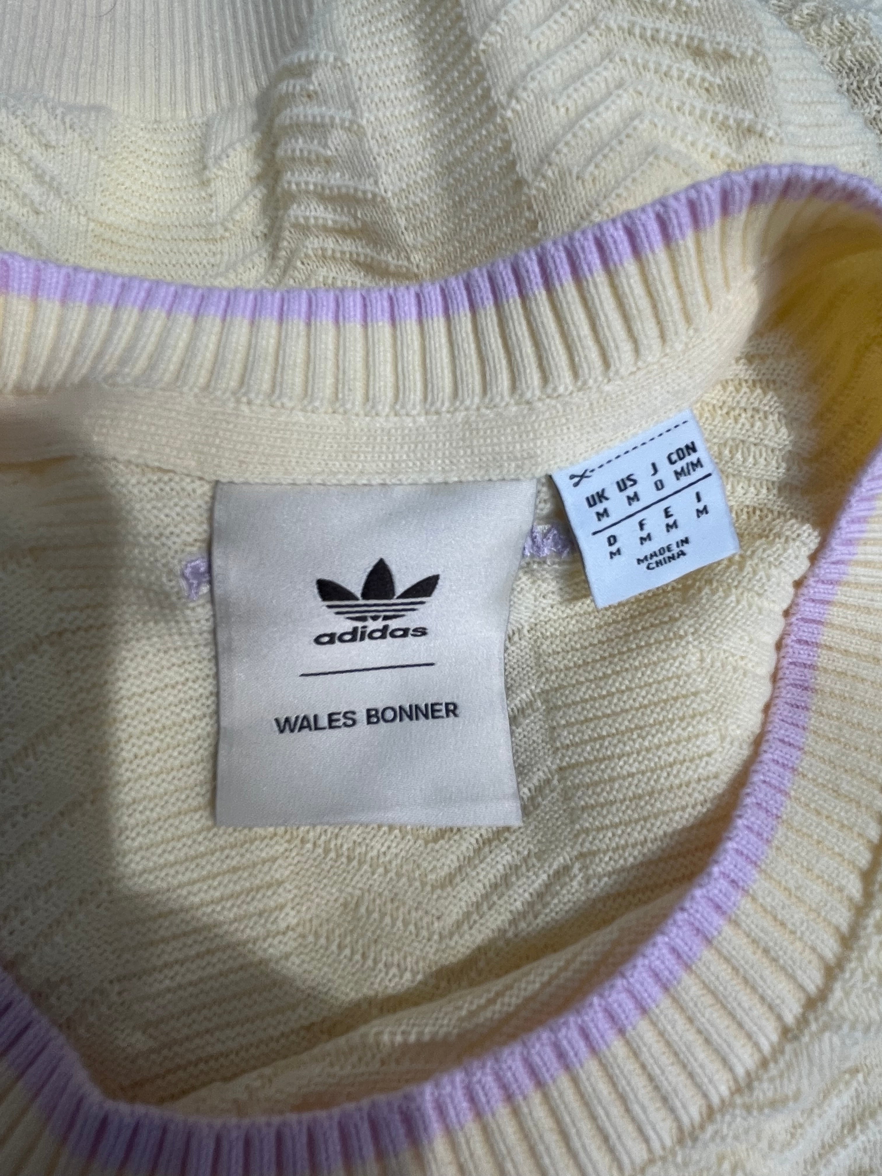 adidas/WALES BONNER/Tops/M/Stripe/Cotton/YEL/MIST SUN PASTEL KNIT TEE view 3