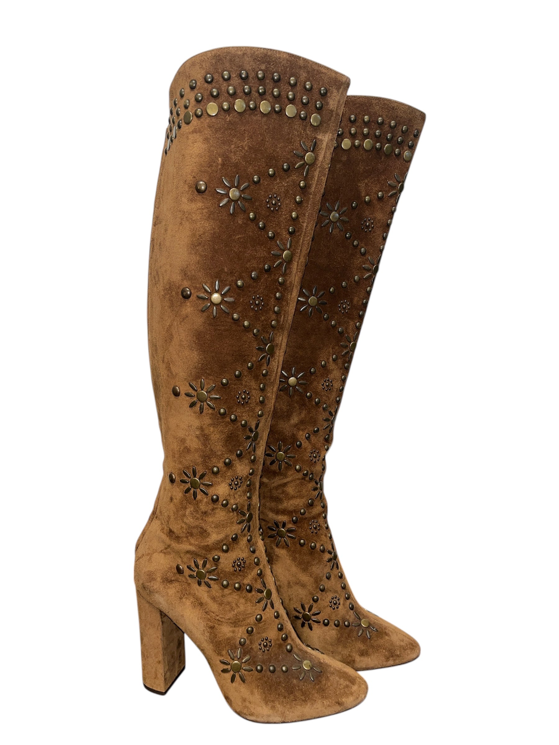 SAINT LAURENT/Long Boots/EU 39.5/Suede/CML/Knee-high/ view 1