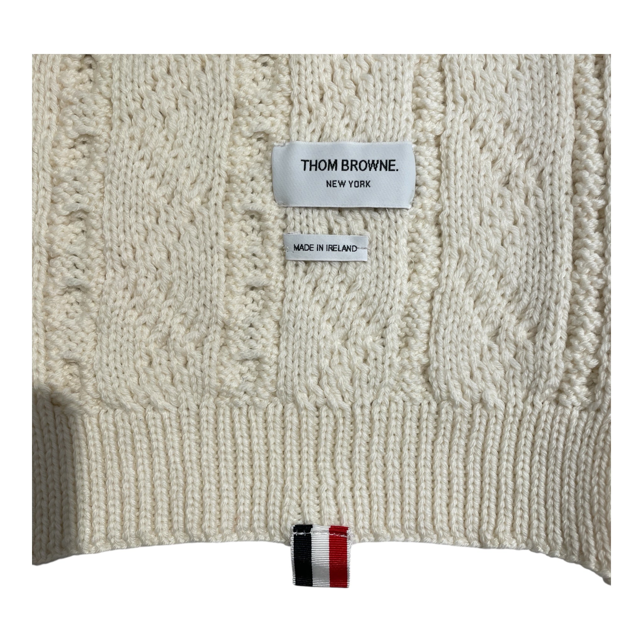 THOM BROWNE. NEW YORK/Scarf/Cotton/CRM/ view 3