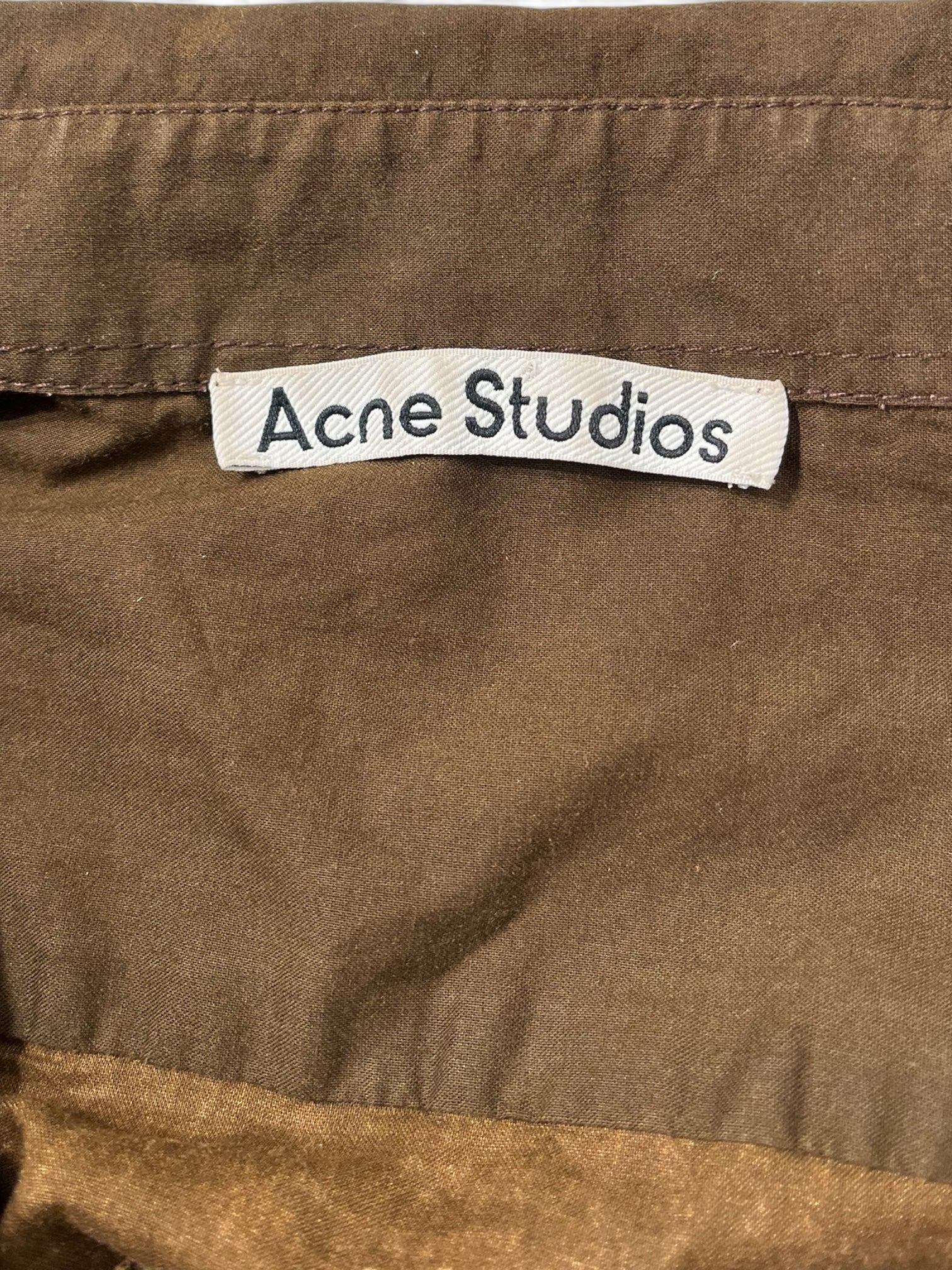 Acne Studios/LS Shirt/48/Cotton/BRW/Plaid/SLEEVE/FRONT/BACK PLAIDWORK view 3