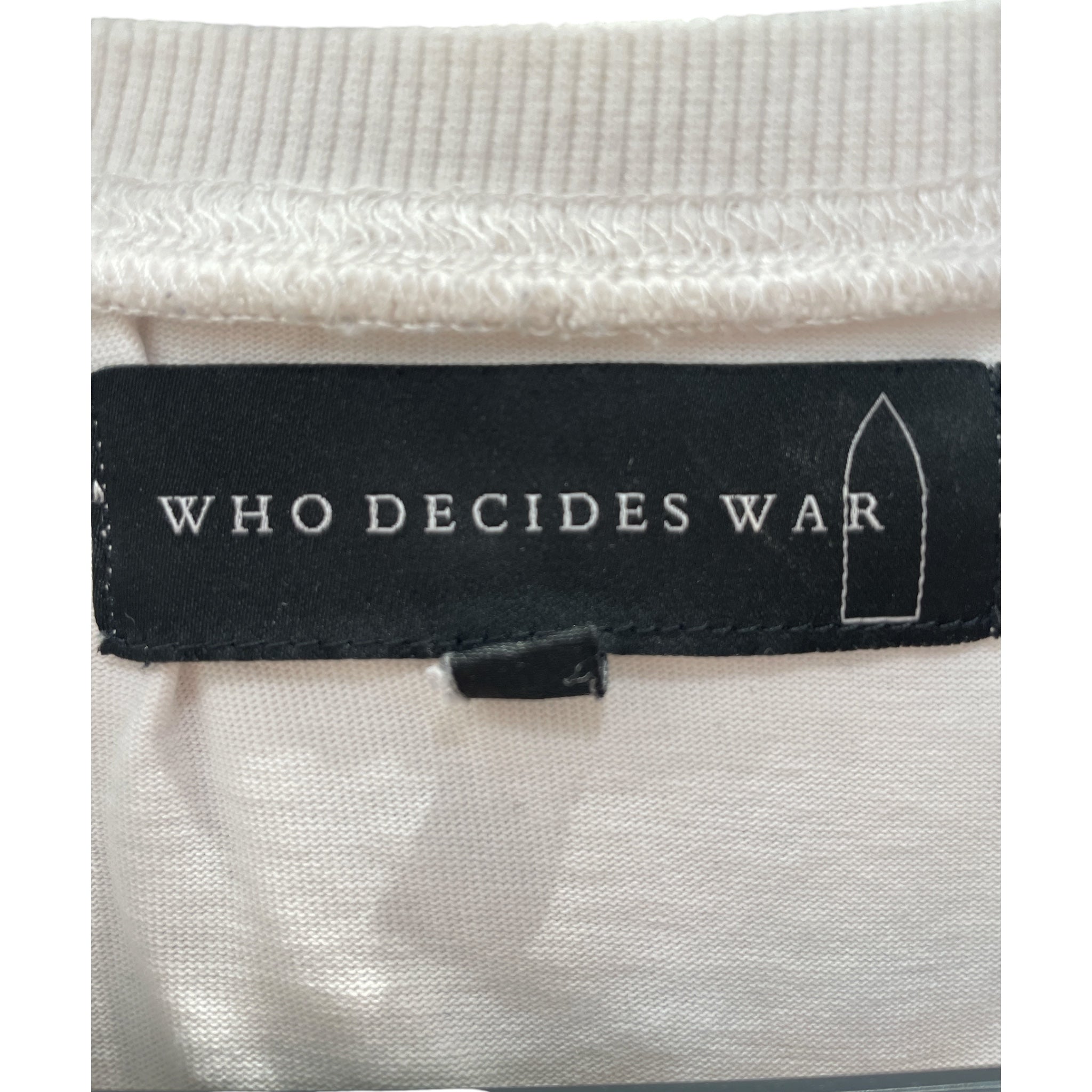 WHO DECIDES WAR/T-Shirt/M/Cotton/WHT/Graphic/underwater cropped shirt view 3