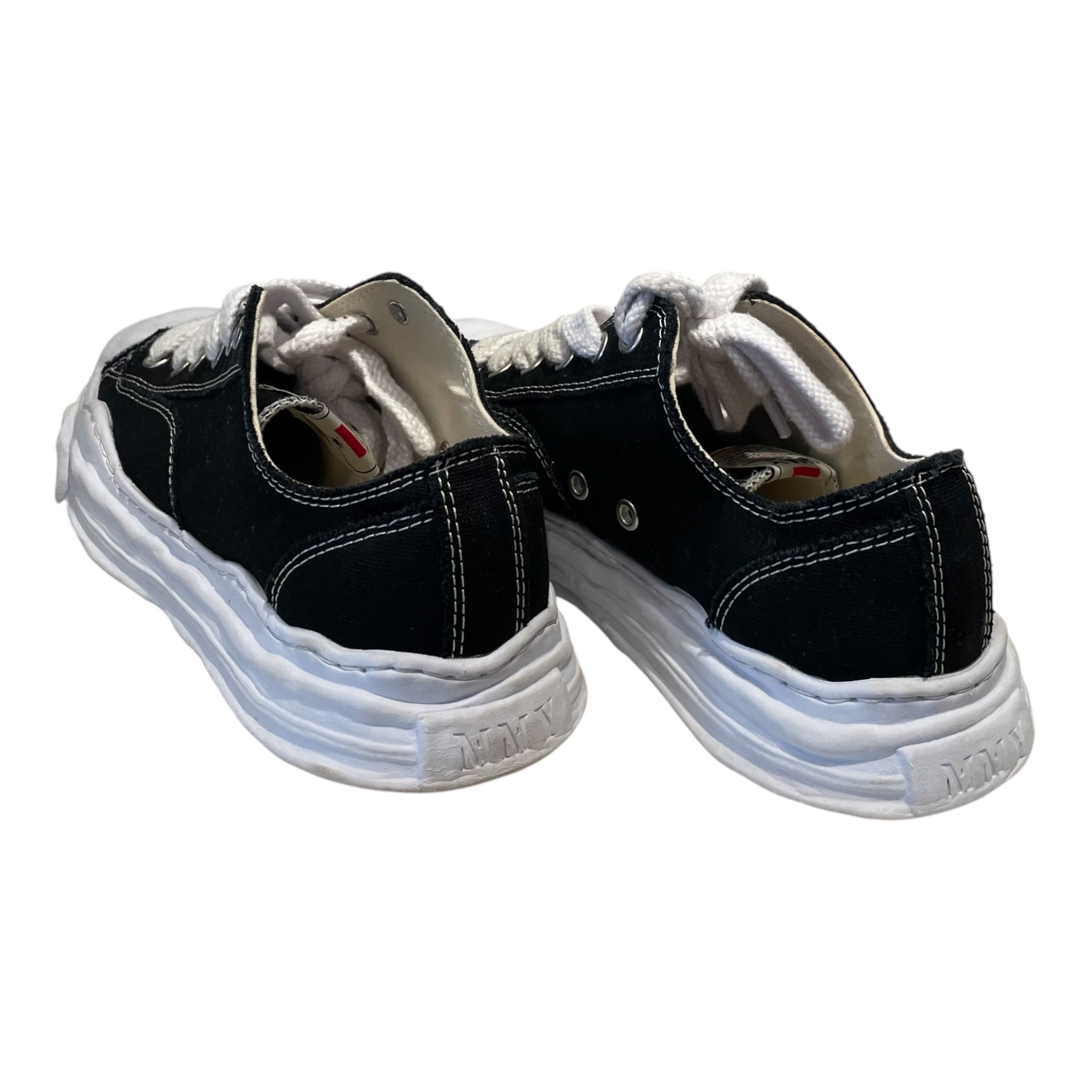 MIHARA YASUHIRO/Low-Sneakers/EU 45/Cotton/BLK/Distressed Melted Sneaker view 2