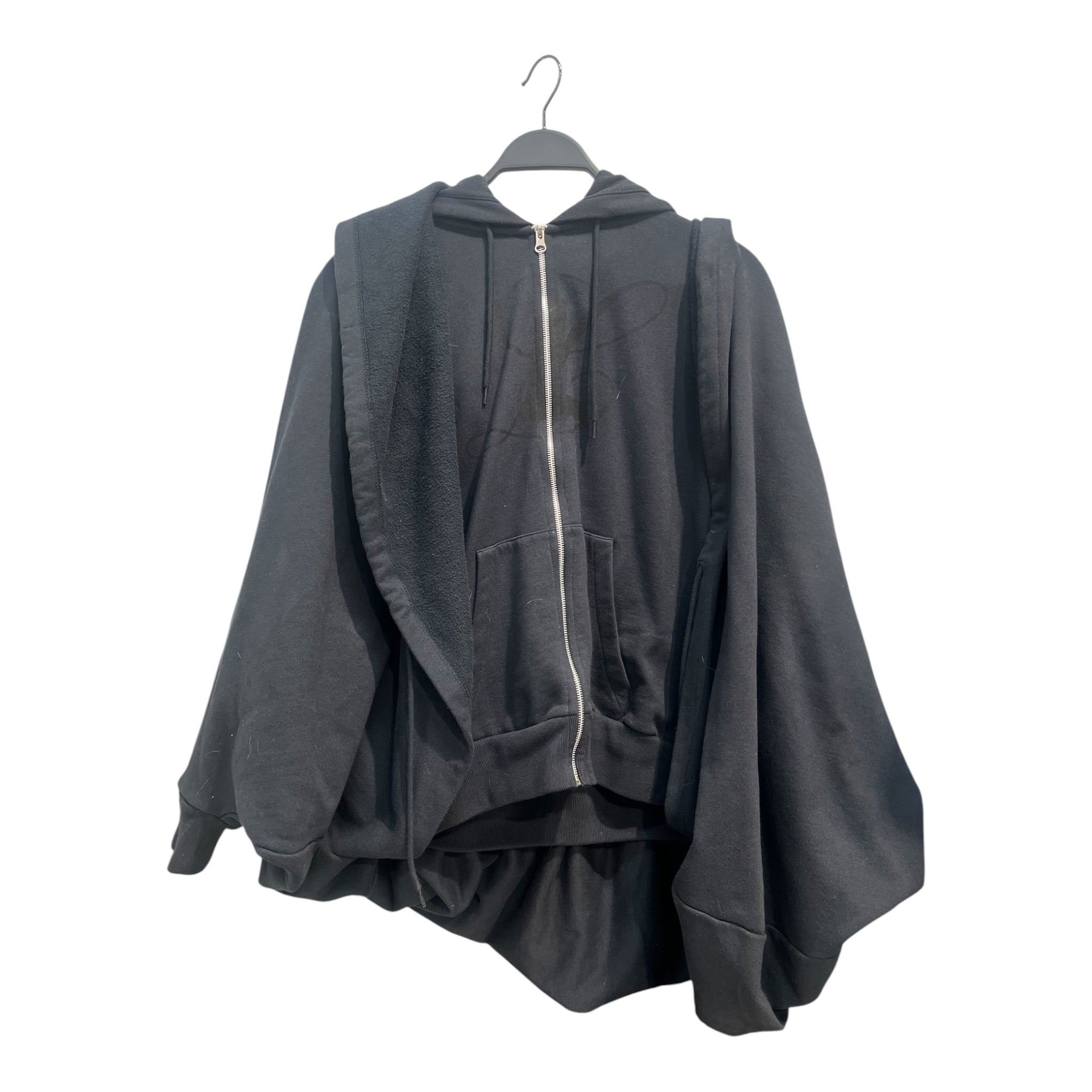 luar/Hoodie/Cotton/BLK/LAYERED WRAP HOODIE view 1