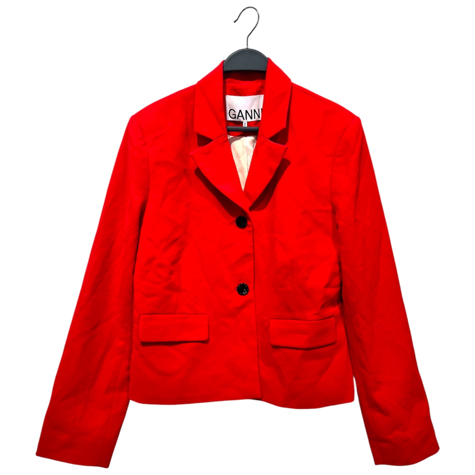 GANNI/Tailored Jkt/40/Polyester/RED/Plain blazer/ black buttons view 1