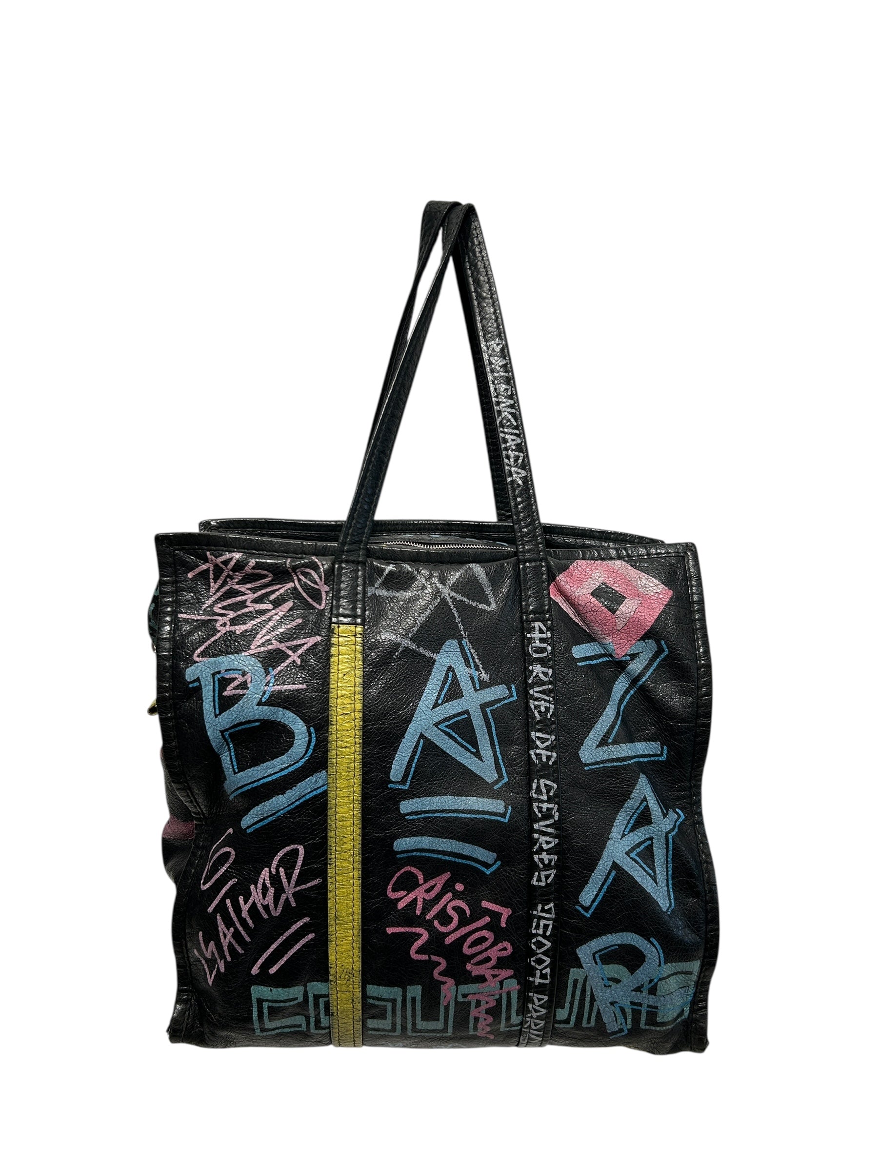 BALENCIAGA/Tote Bag/OS/BLK/Graffiti Bazar Tote view 2