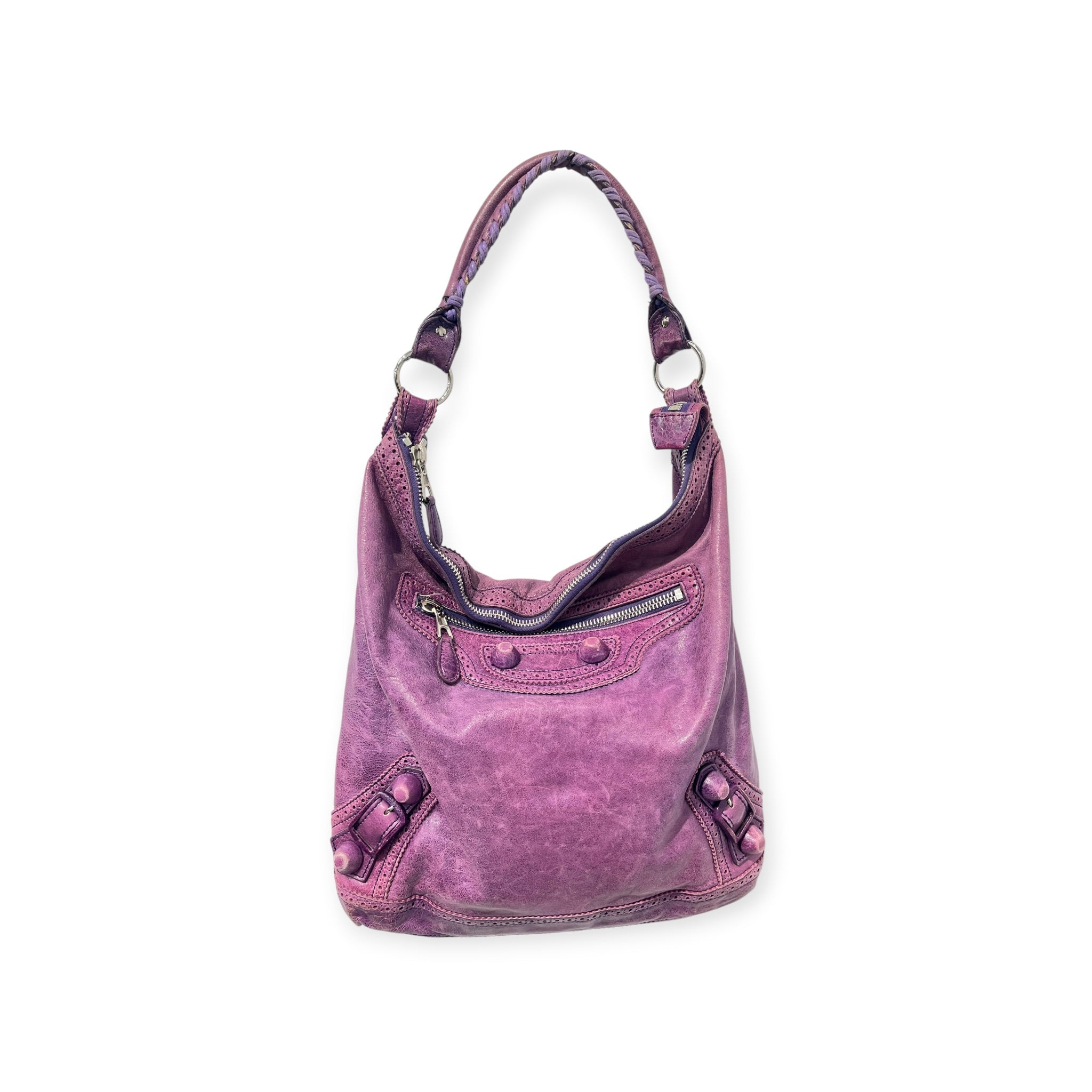 BALENCIAGA/Bag/Leather/PPL/MOTO GIANT BROGUES HOBO BAG view 9