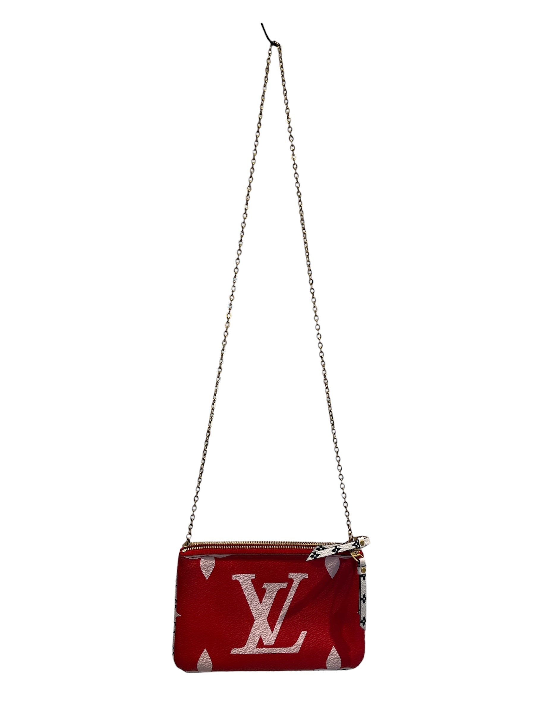 LOUIS VUITTON/Bag/Monogram/Leather/RED/RED/WHT DOUBLE ZIP POCHETTE view 4
