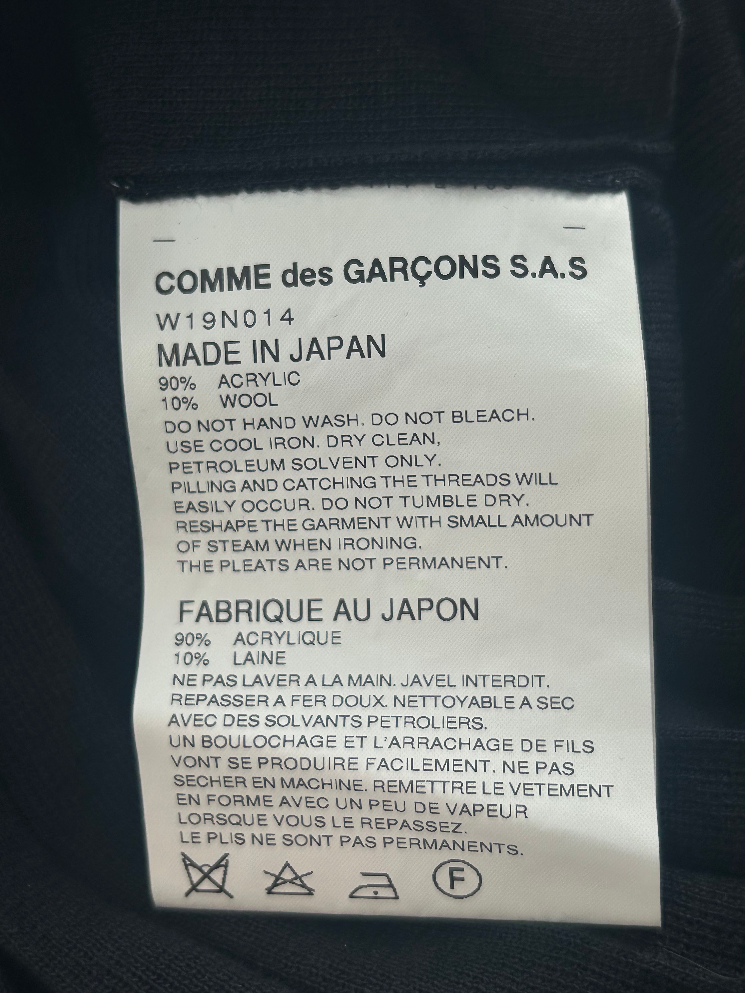 COMME des GARCONS/Sweater/XS/Acrylic/NVY/PLEATED CREWNECK view 3