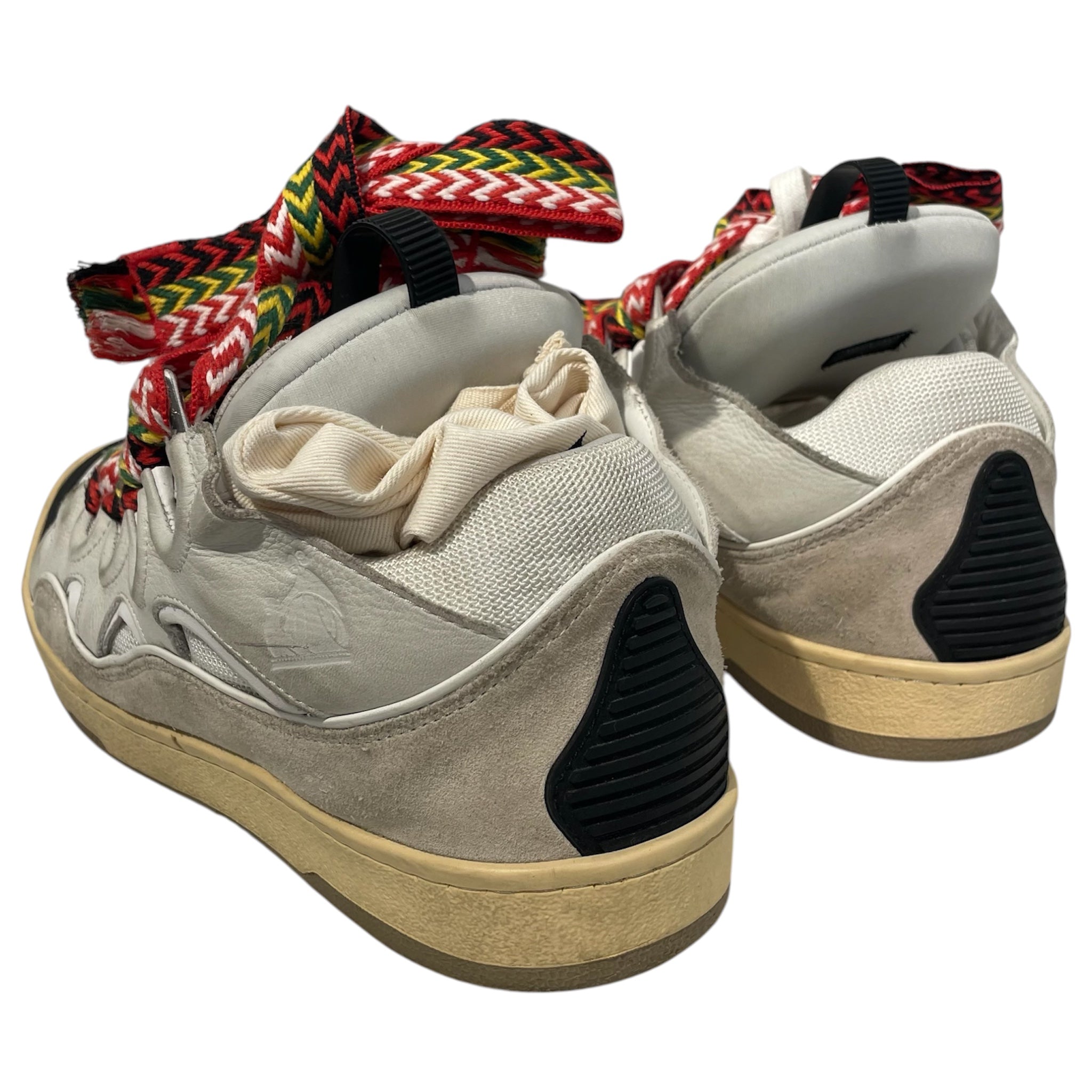 LANVIN/Low-Sneakers/US 11/Leather/WHT/blackredgreenyellow laces view 2