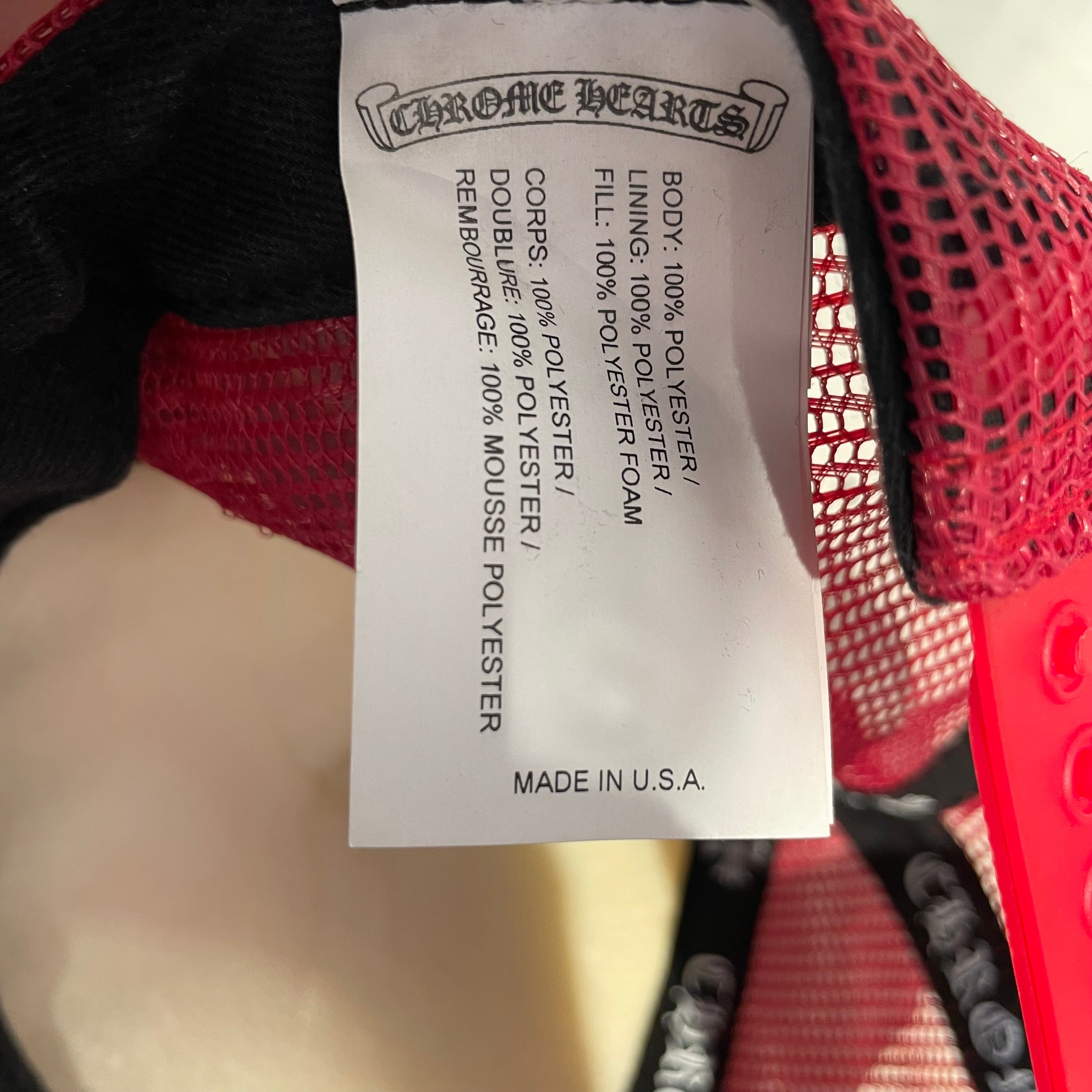 CHROME HEARTS/Hat/Polyester/RED/M's/TRUCKER HAT view 4