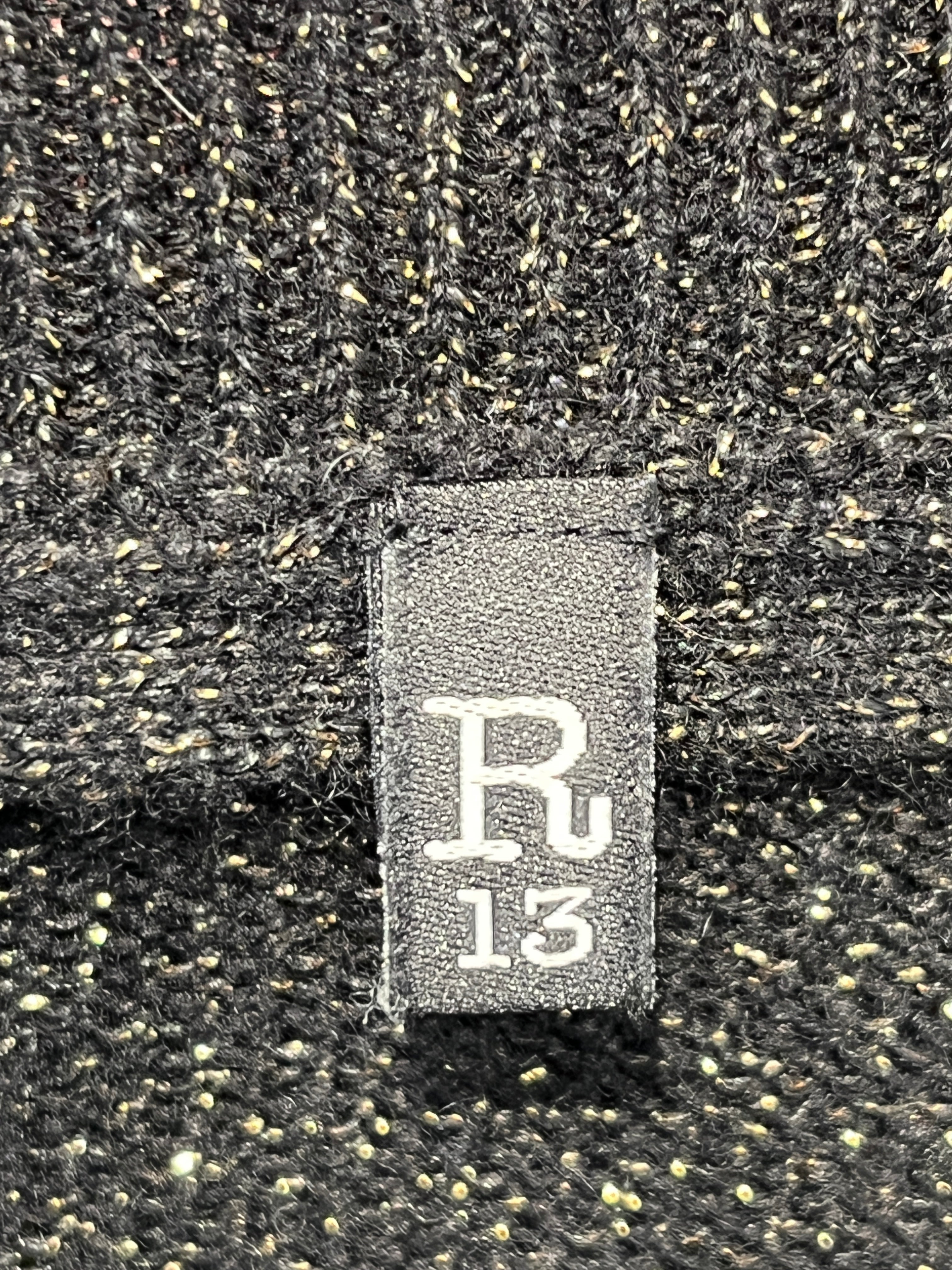 R13/Cardigan/XS/Glitter/Cotton/BLK/Black Glitter Baby Cardigan view 3