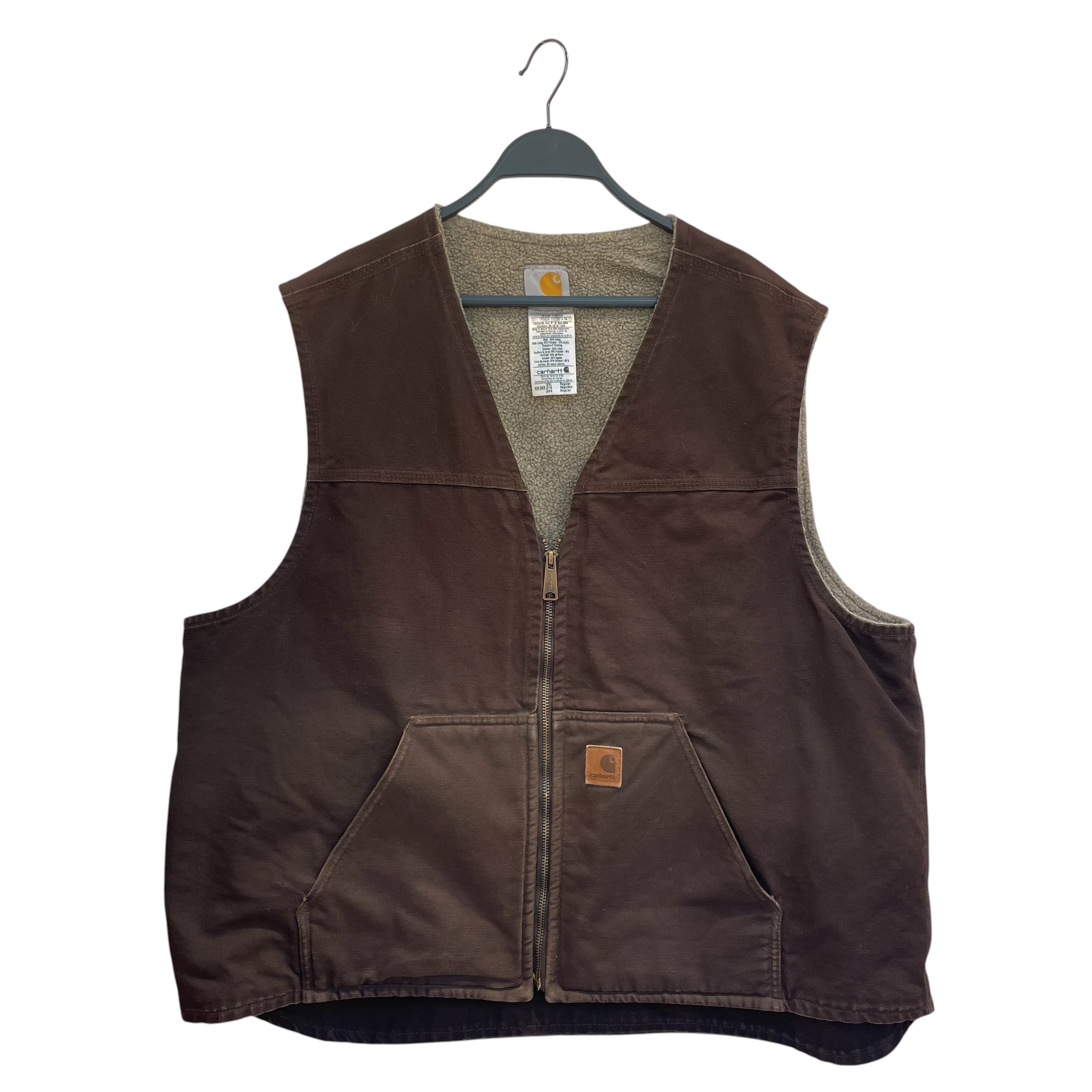 Carhartt/Denim Jkt/XXL/Denim/BRW/VEST, FUR INSIDE view 1