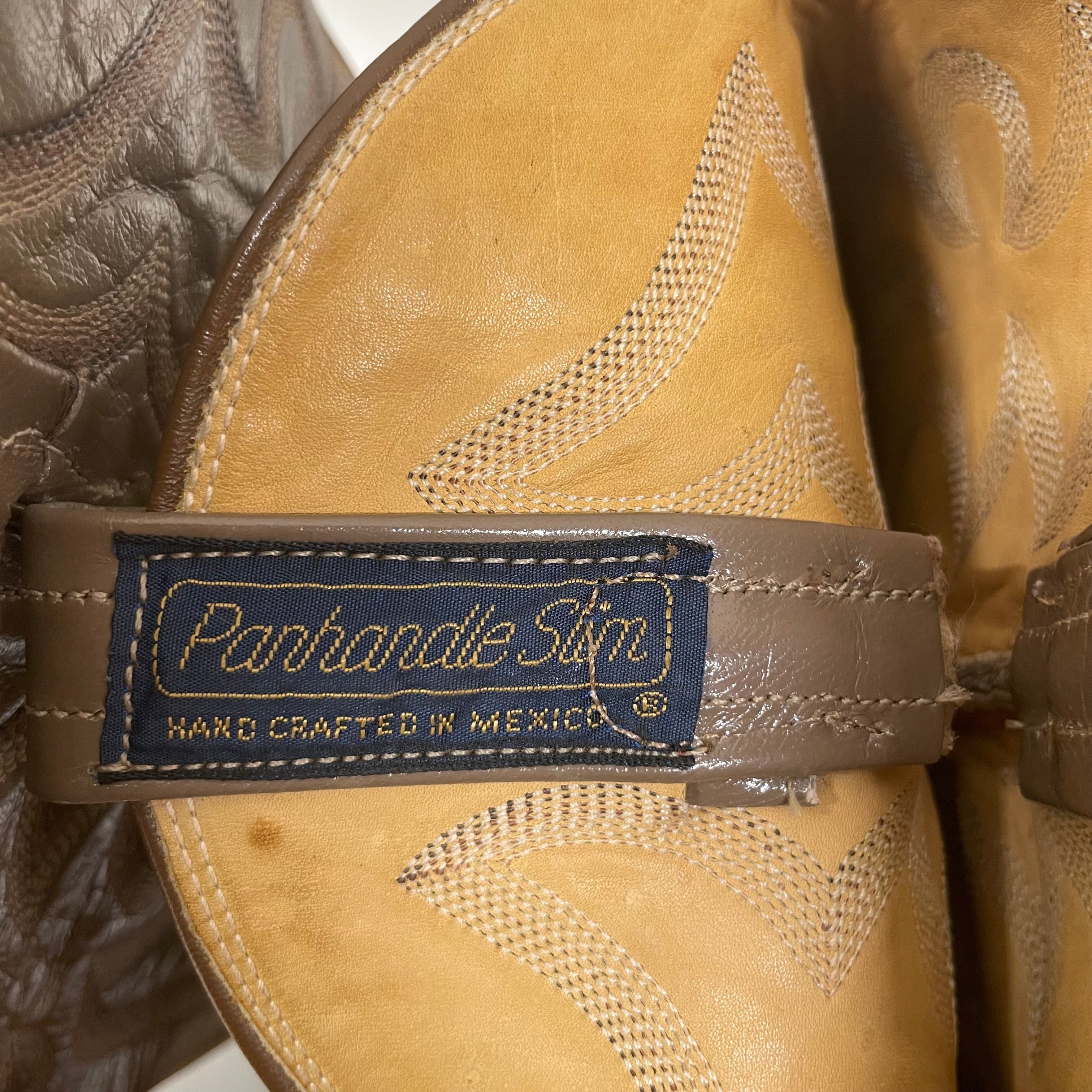 VINTAGE/Cowboy Boots/US 8/Leather/BEG/PANHANDLE SLIM/ MEXICAN view 4