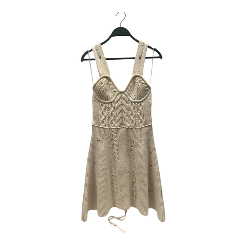 Heaven By Marc Jacobs/SL Dress/S/Wool/CRM/Distressed Knit Dress