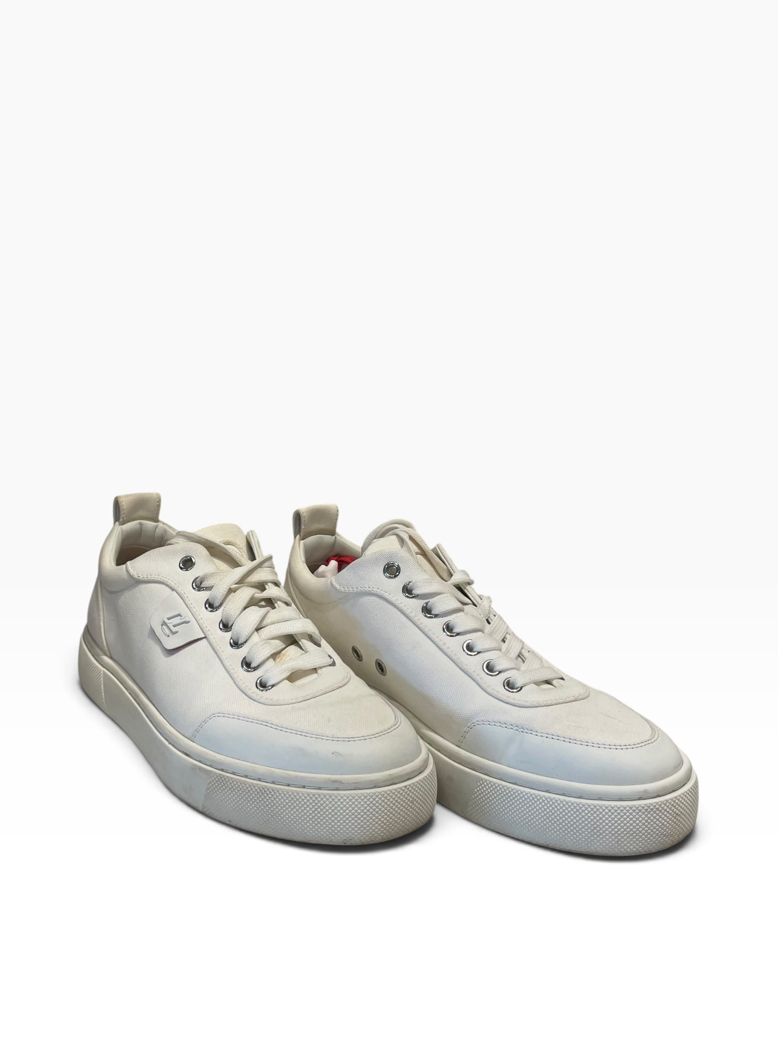 Christian Louboutin/Low-Sneakers/EU 40/Cotton/WHT/SIMPLERUI view 1