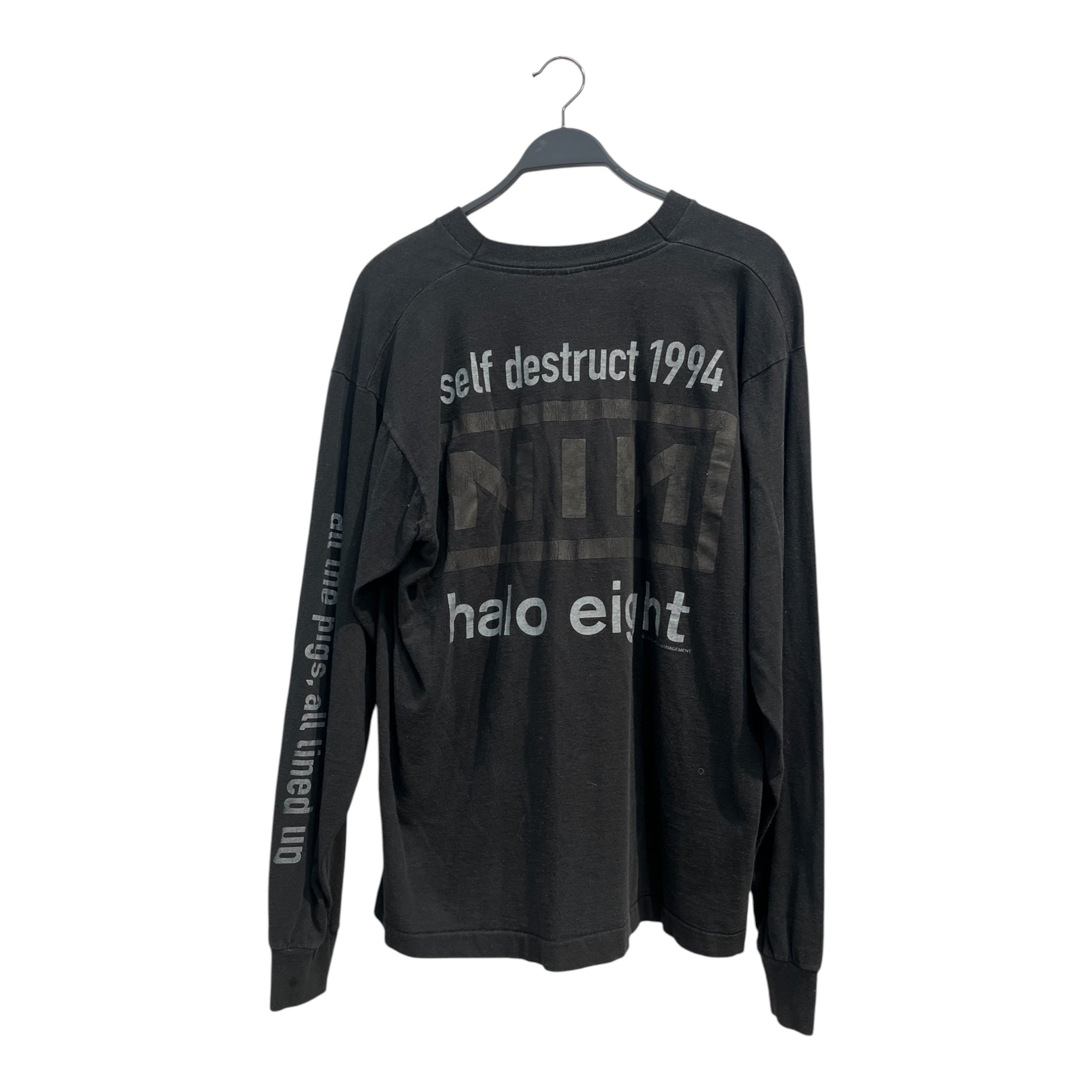 Vintage/FRUIT OF THE LOOM/LS T-Shirt/XL/Cotton/BLK/1994 NINE INCH NAILS DOWNWARd view 2