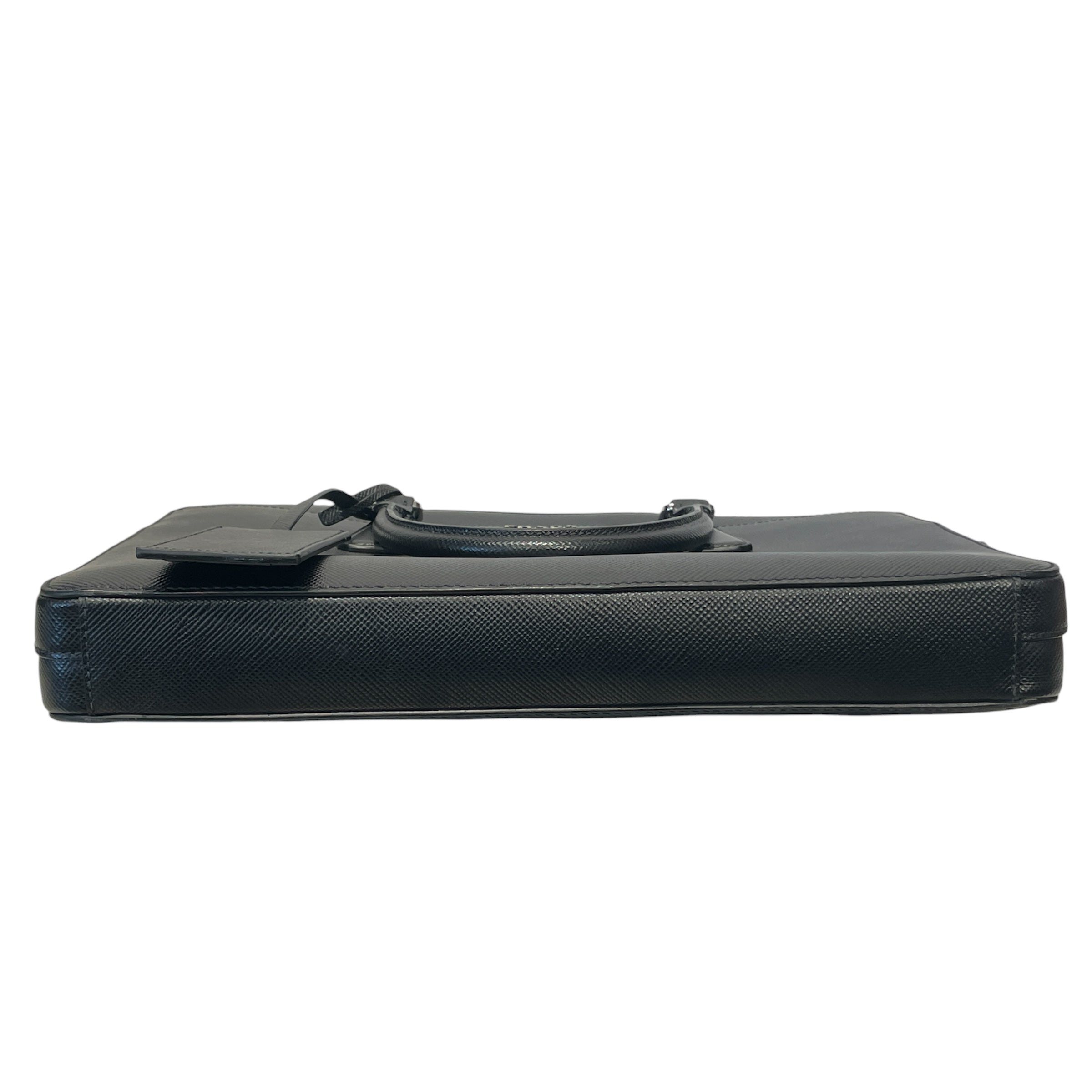 PRADA/Briefcase/Leather/BLK/Saffiano Triangle Briefcase view 5