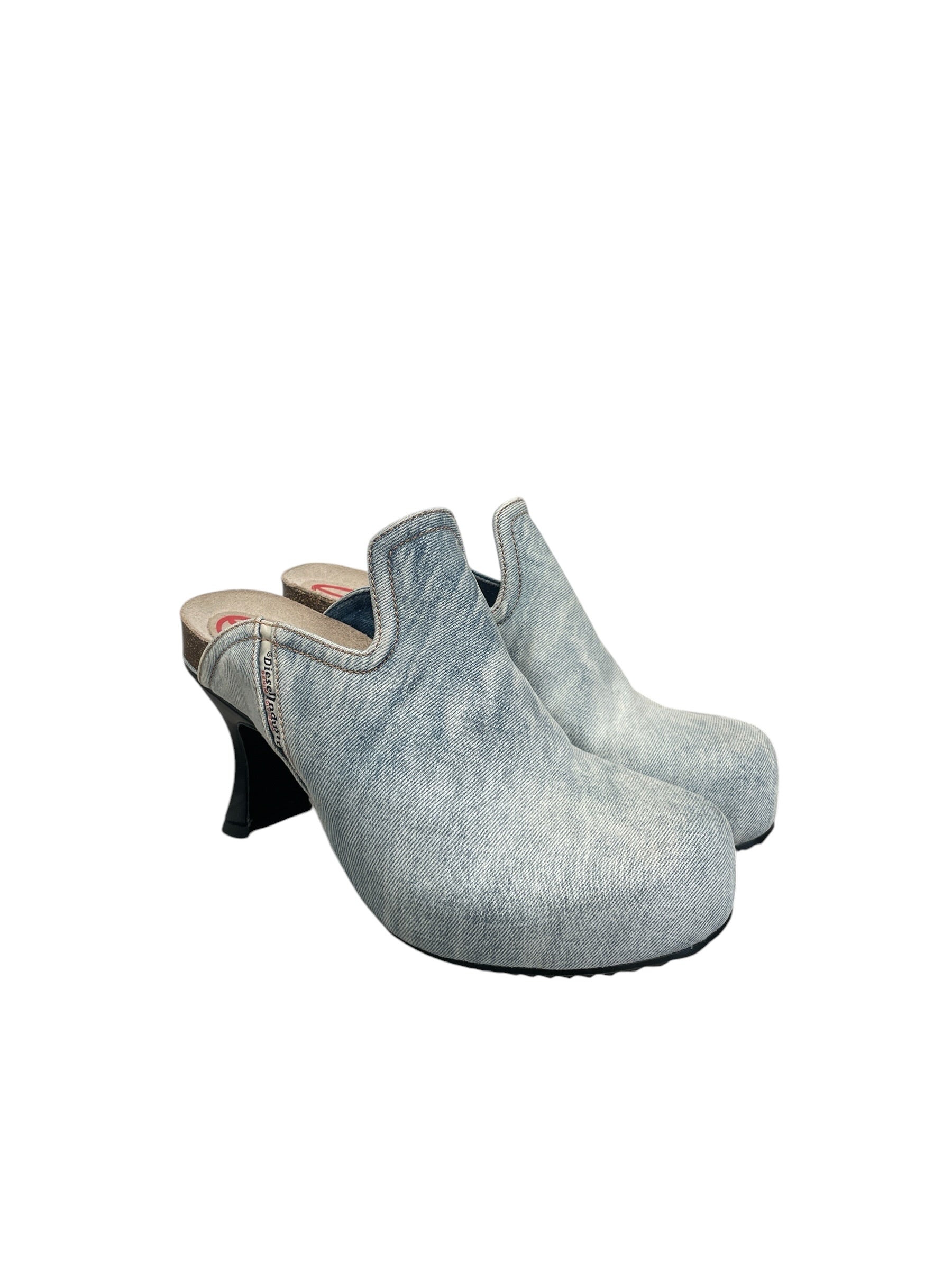DIESEL/Heels/EU 40/Denim/BLU/Slip-on/DIESEL MULE WOODCHUK HEEL BLUE view 1