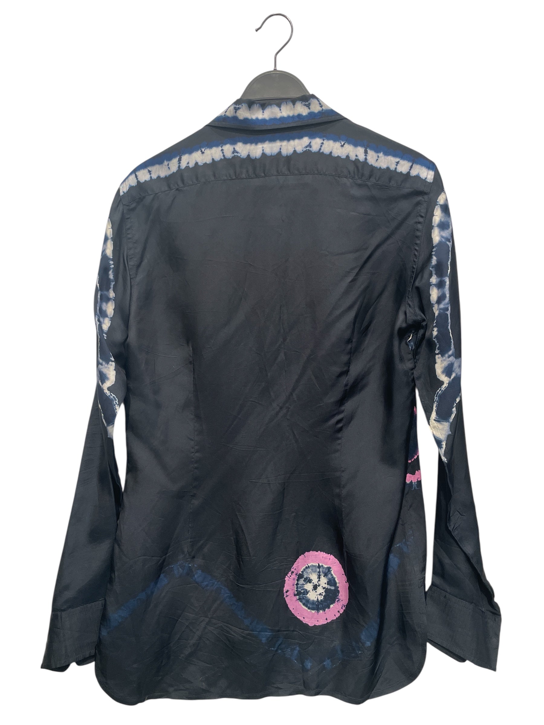 DRIES VAN NOTEN/LS Shirt/48/All Over Print/Silk/IDG/INDIGO SPLOTCHES view 2