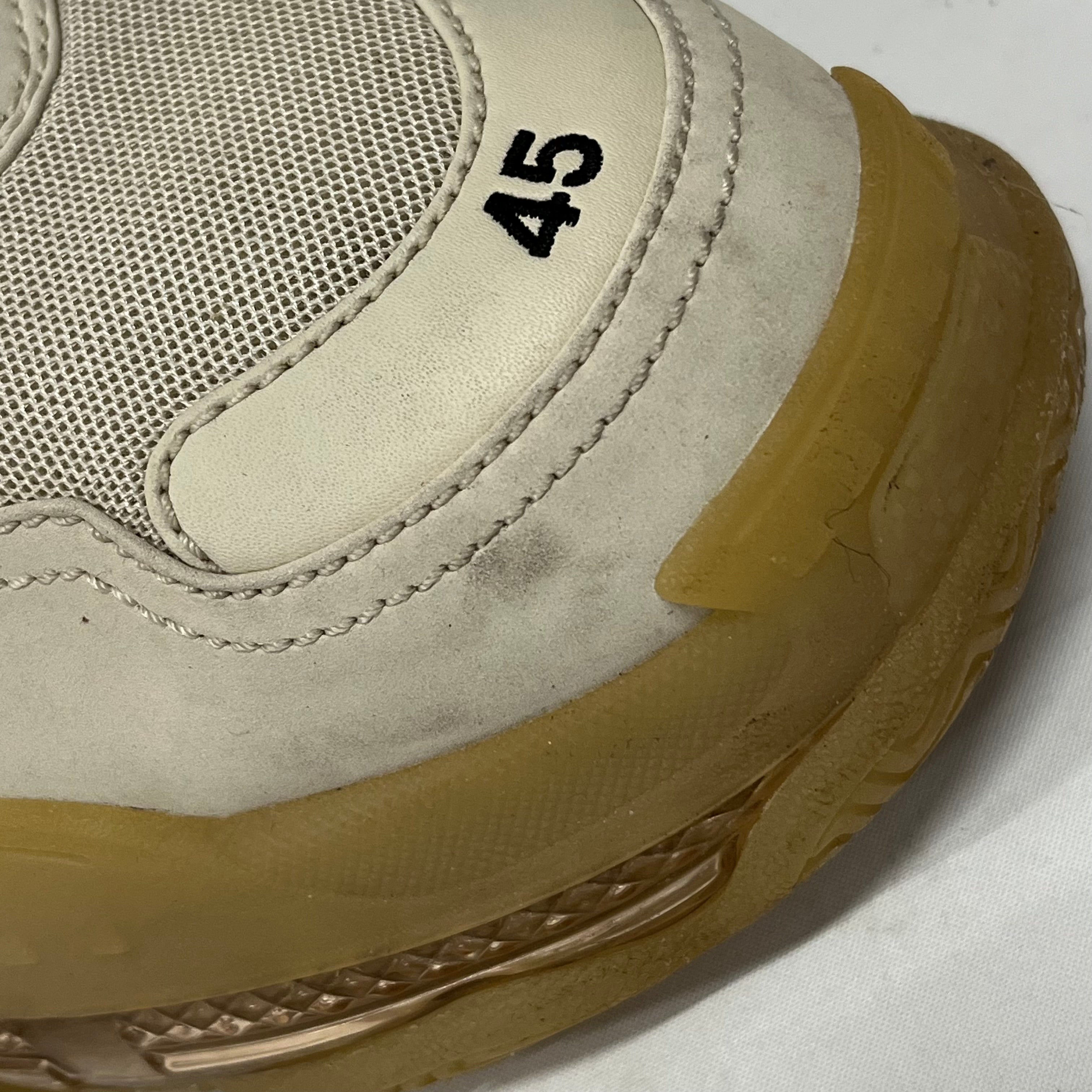 BALENCIAGA/Low-Sneakers/US 12/CRM/TRIPLE S CLEAR SOLE view 4