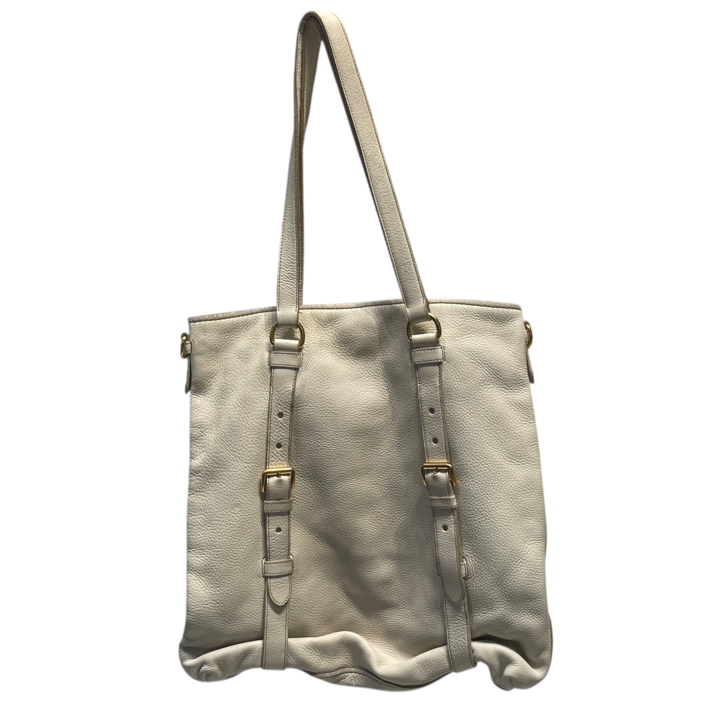 PRADA/Hand Bag/OS/Leather/WHT/Belted Shoulder bag view 2