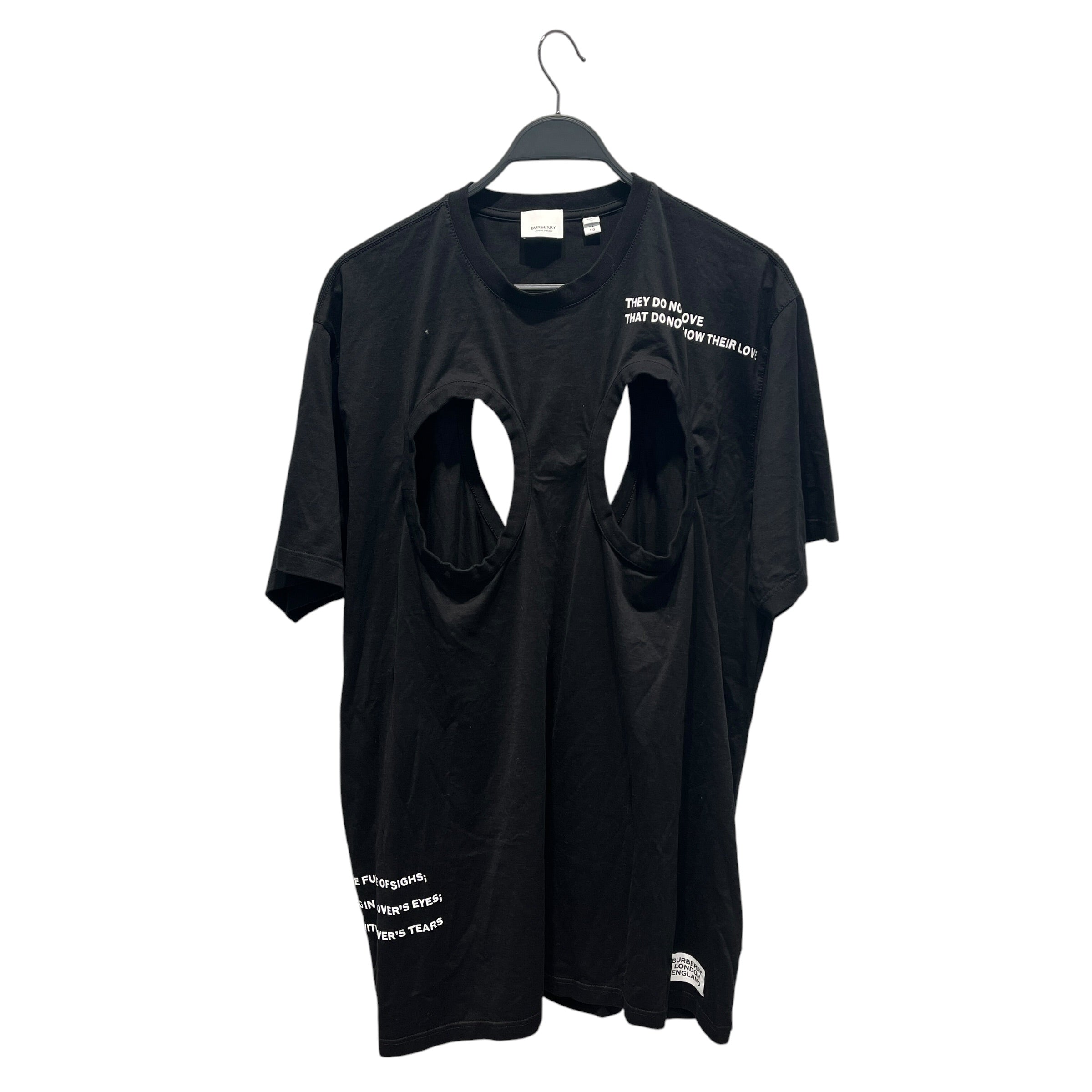 BURBERRY LONDON/T-Shirt/XL/Cotton/BLK/HOLES IN CHEST view 1