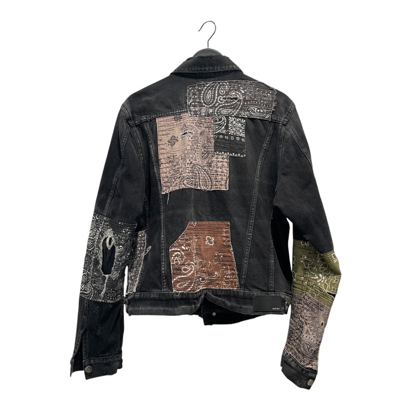 AMIRI/Denim Jkt/XL/Denim/BLK/Paisley/Bandana Patchwork Trucker