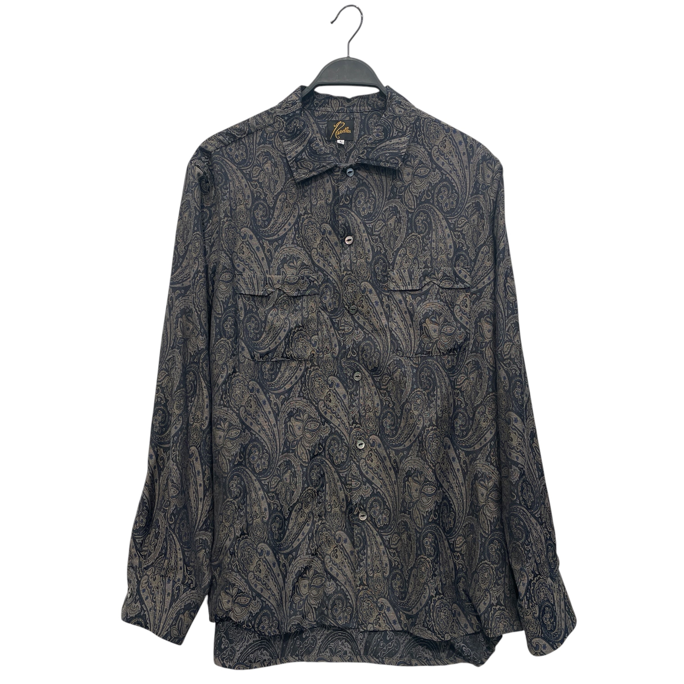 Needles/LS Shirt/L/Polyester/NVY/All Over Print/DOUBLE BREAST POCKET view 1