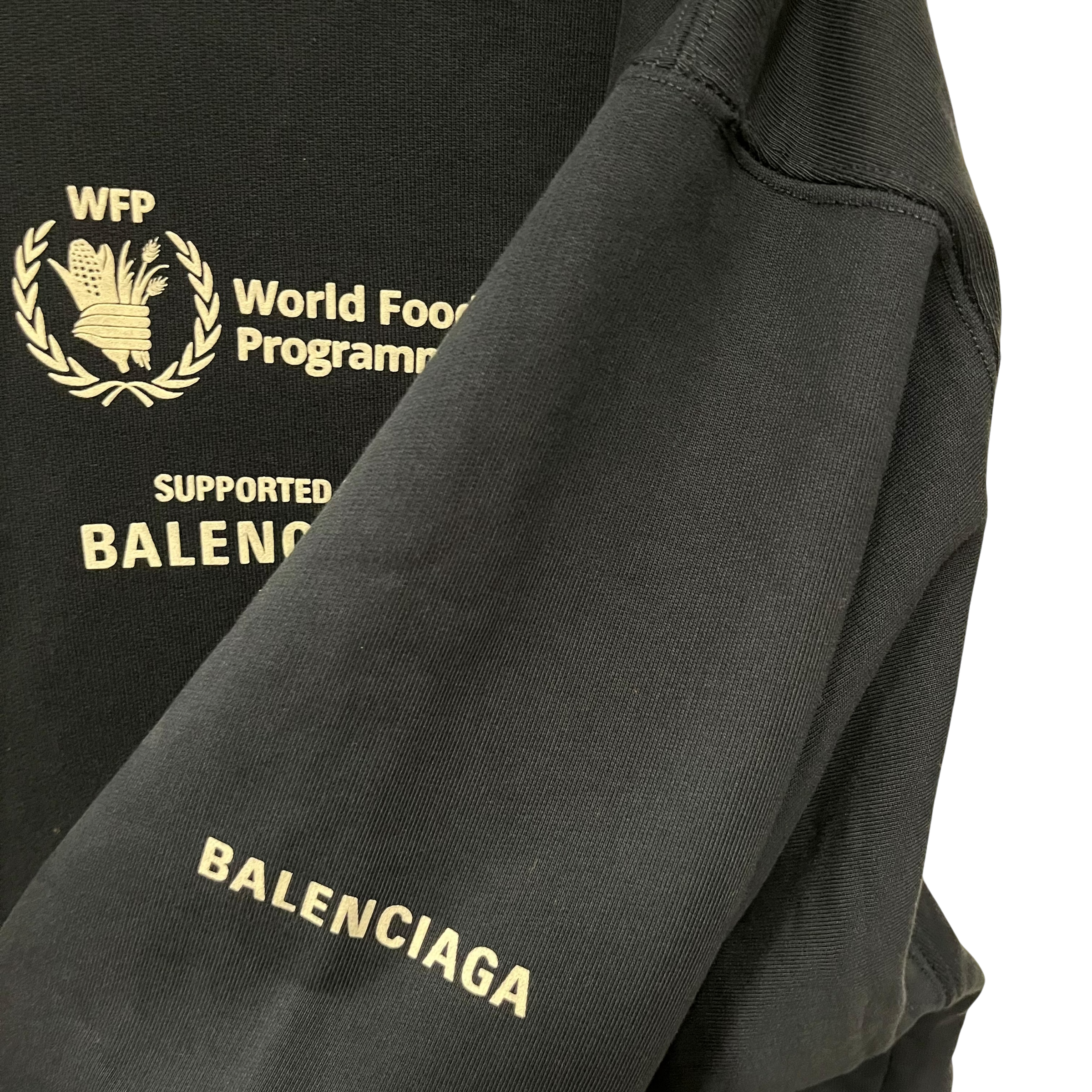 BALENCIAGA/Zip Up Hoodie/S/Cotton/NVY/world food programme view 3