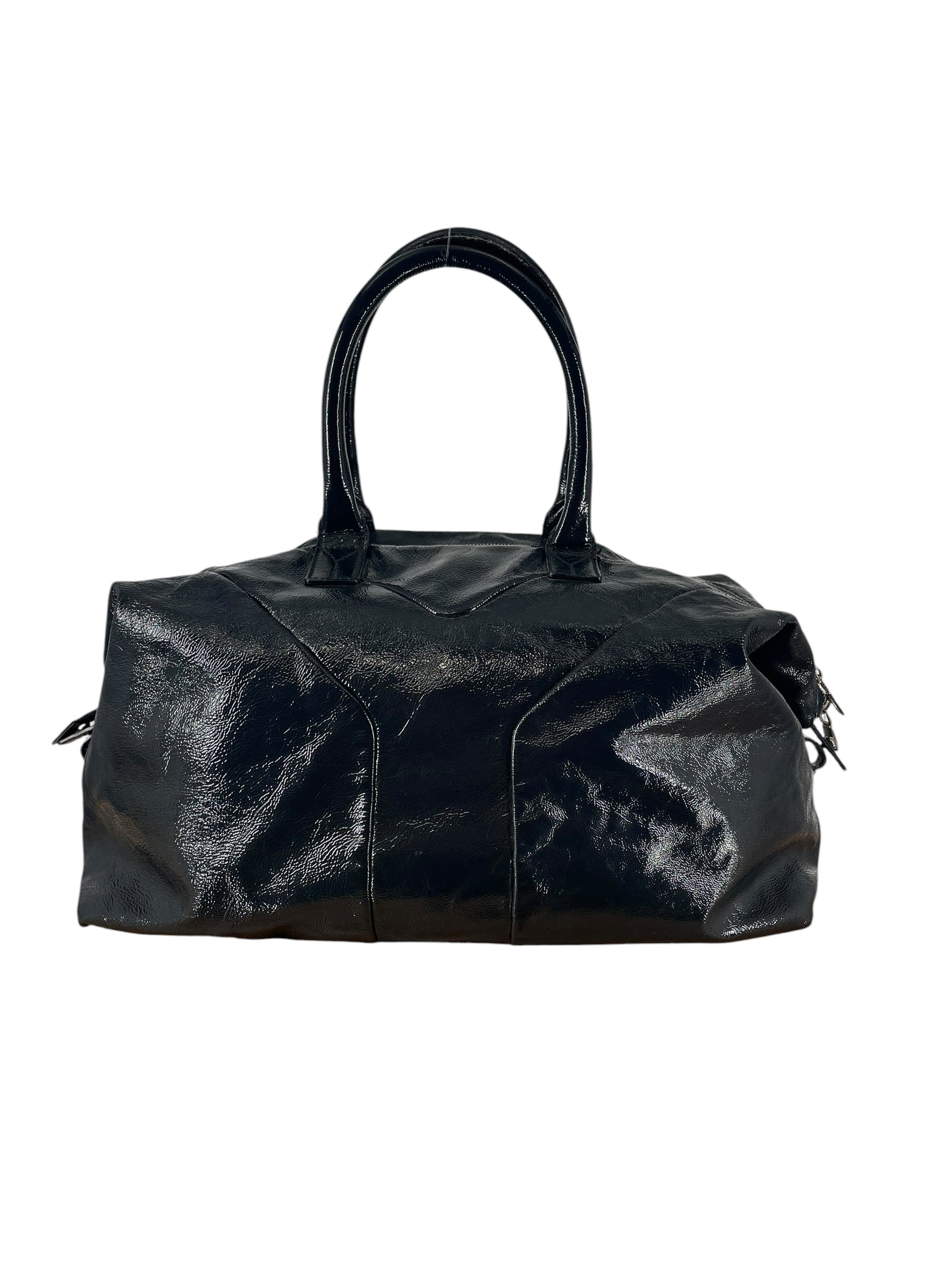 YVES SAINT LAURENT rive gauche/Cross Body Bag/Leather/GRY/PATENT BOSTON BAG view 3