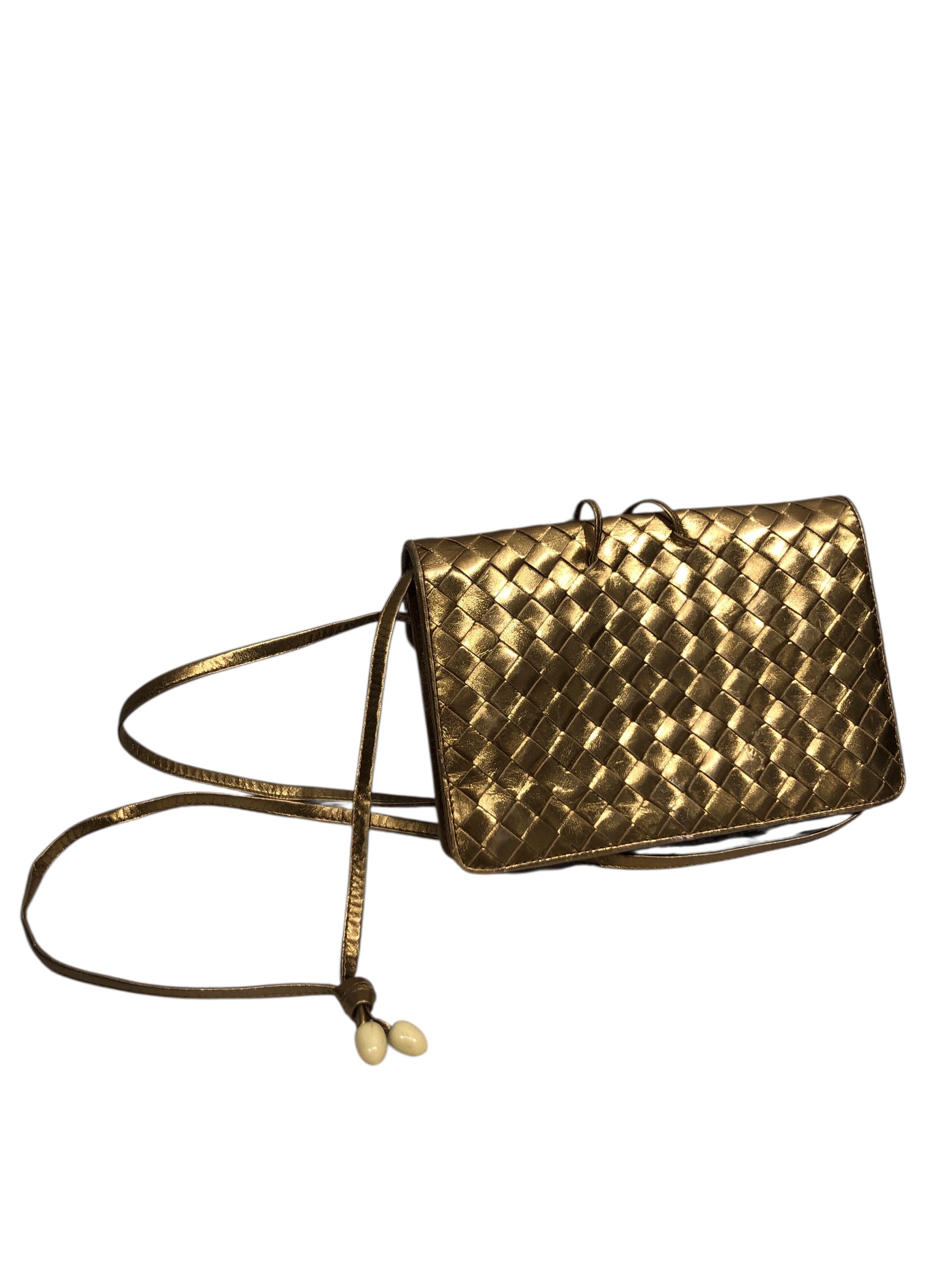 BOTTEGA VENETA/Cross Body Bag/Leather/GLD/woven leather bag w ornament view 2