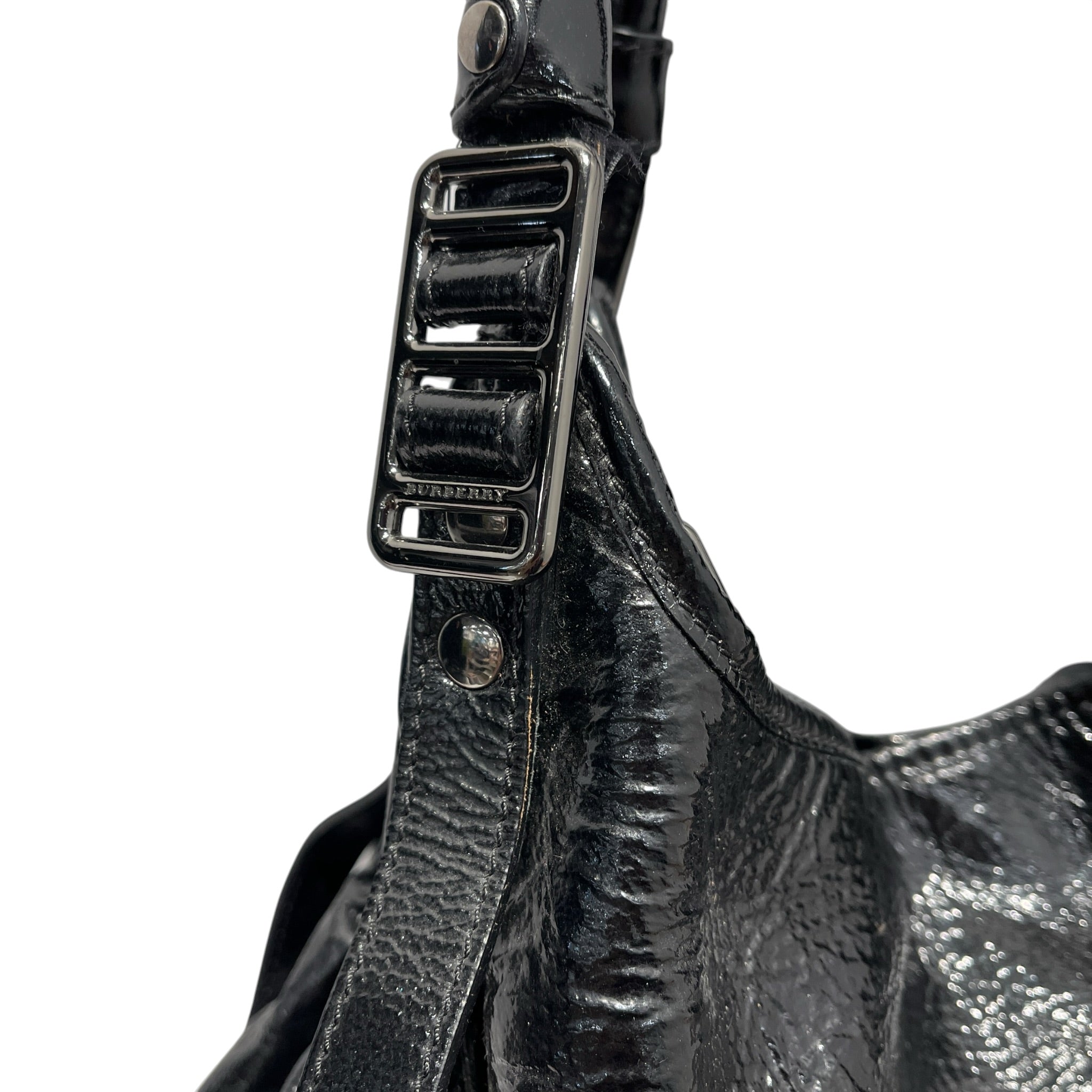 BURBERRY LONDON/Tote Bag/Leather/BLK/PATENT LEATHER TOTE view 14