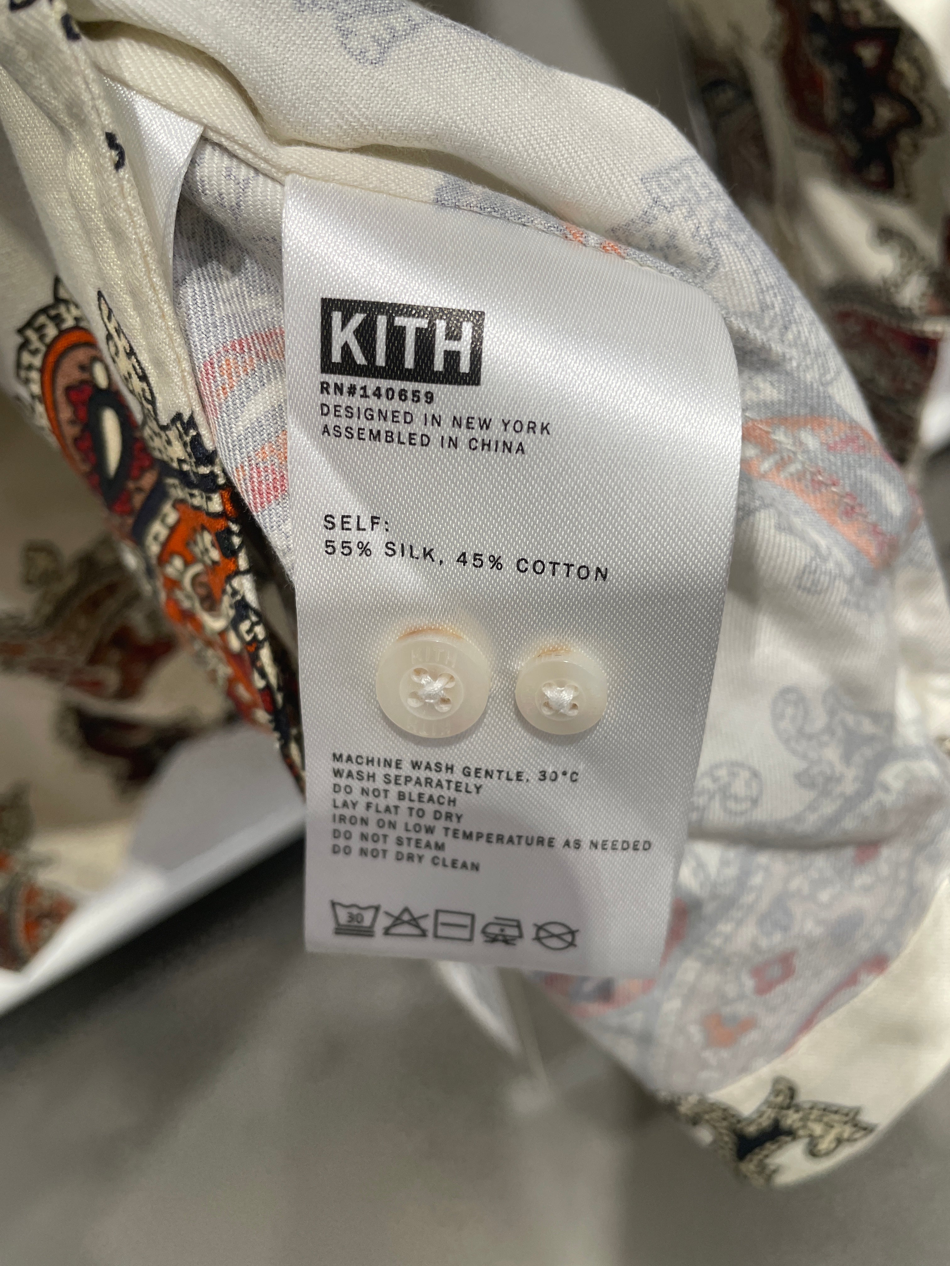 KITH/LS Shirt/S/Cotton/CRM/Floral Pattern/Orange Paisley view 4