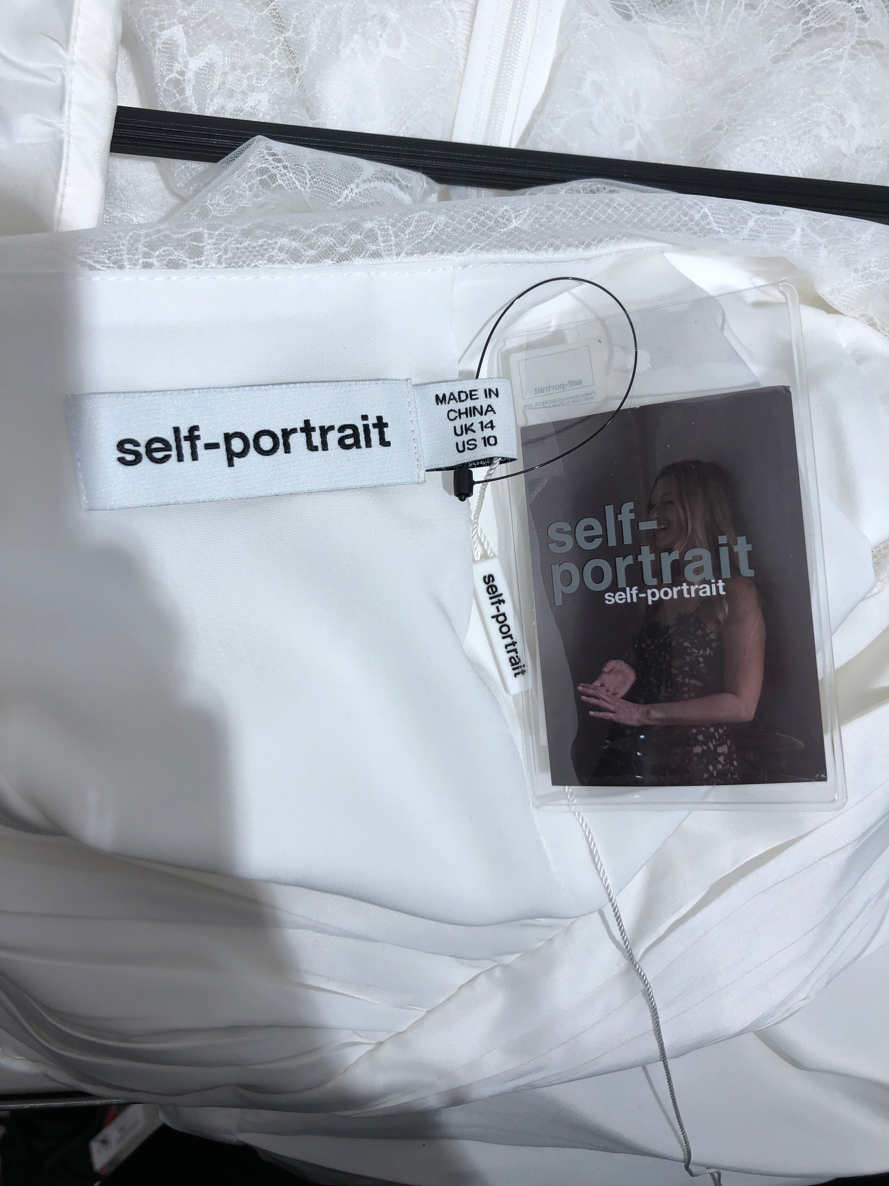 self-portrait/Dress/10/Polyester/WHT/WHITE TAFFETA MIDI DRESS view 3