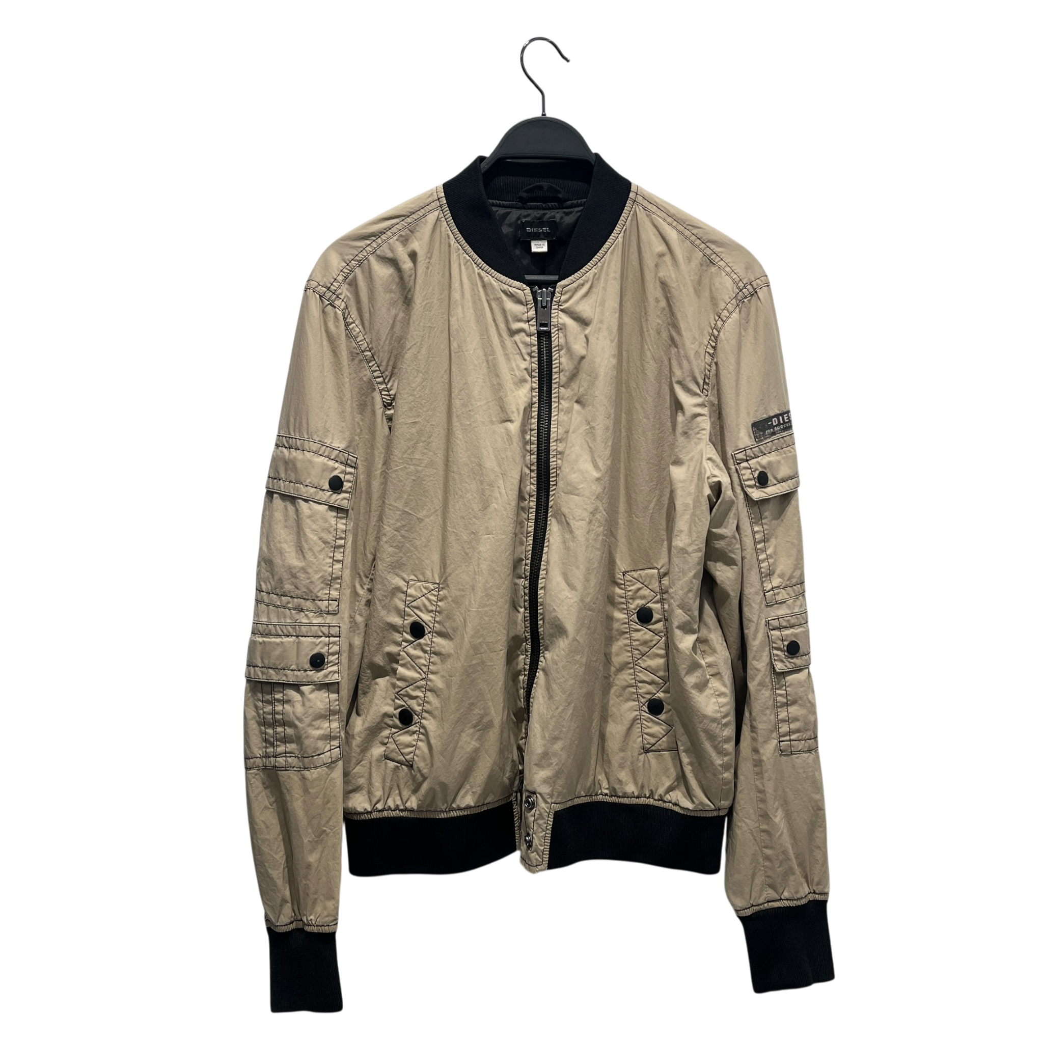 DIESEL/Jacket/XL/Nylon/BEG/utility bomber jacket view 1