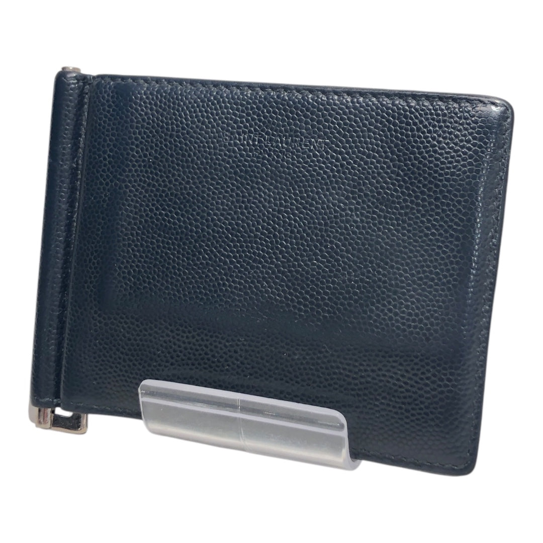 SAINT LAURENT/Bifold Wallet/Leather/BLK/Bifold Wallet w Money Clip view 1