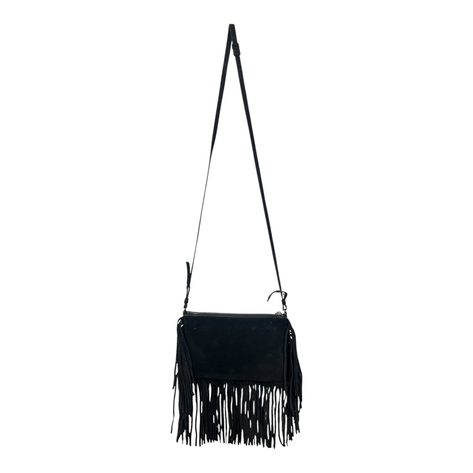 YVES SAINT LAURENT/Cross Body Bag/Suede/BLK/FRINGE CROSSBODY BAG view 2