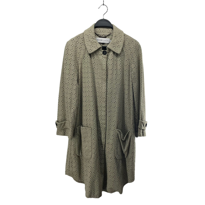 SEE BY CHLOE/3|4S Dress/8/Cotton/GRN/BUTTON DOWN COAT
