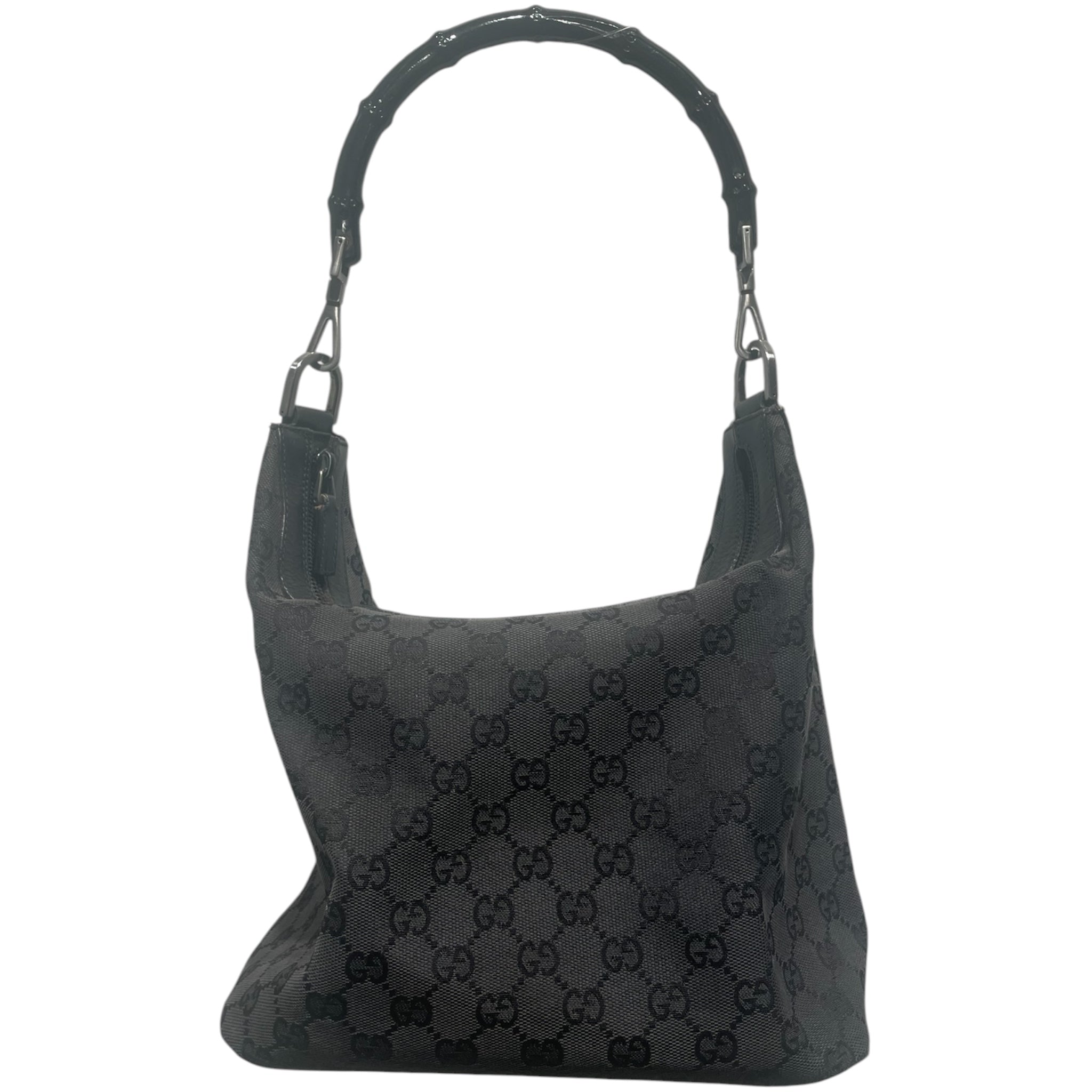 GUCCI/Hand Bag/Monogram/BLK/Bamboo Handle Monogram Hobo view 2