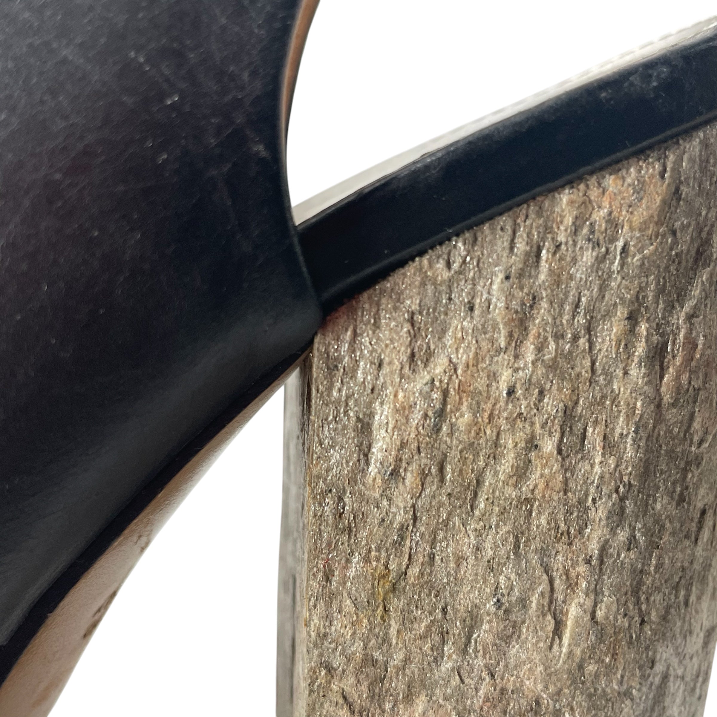 Maison Margiela/Heels/EU 37/Leather/BLK/PEEP TOE STONE HEEL view 4