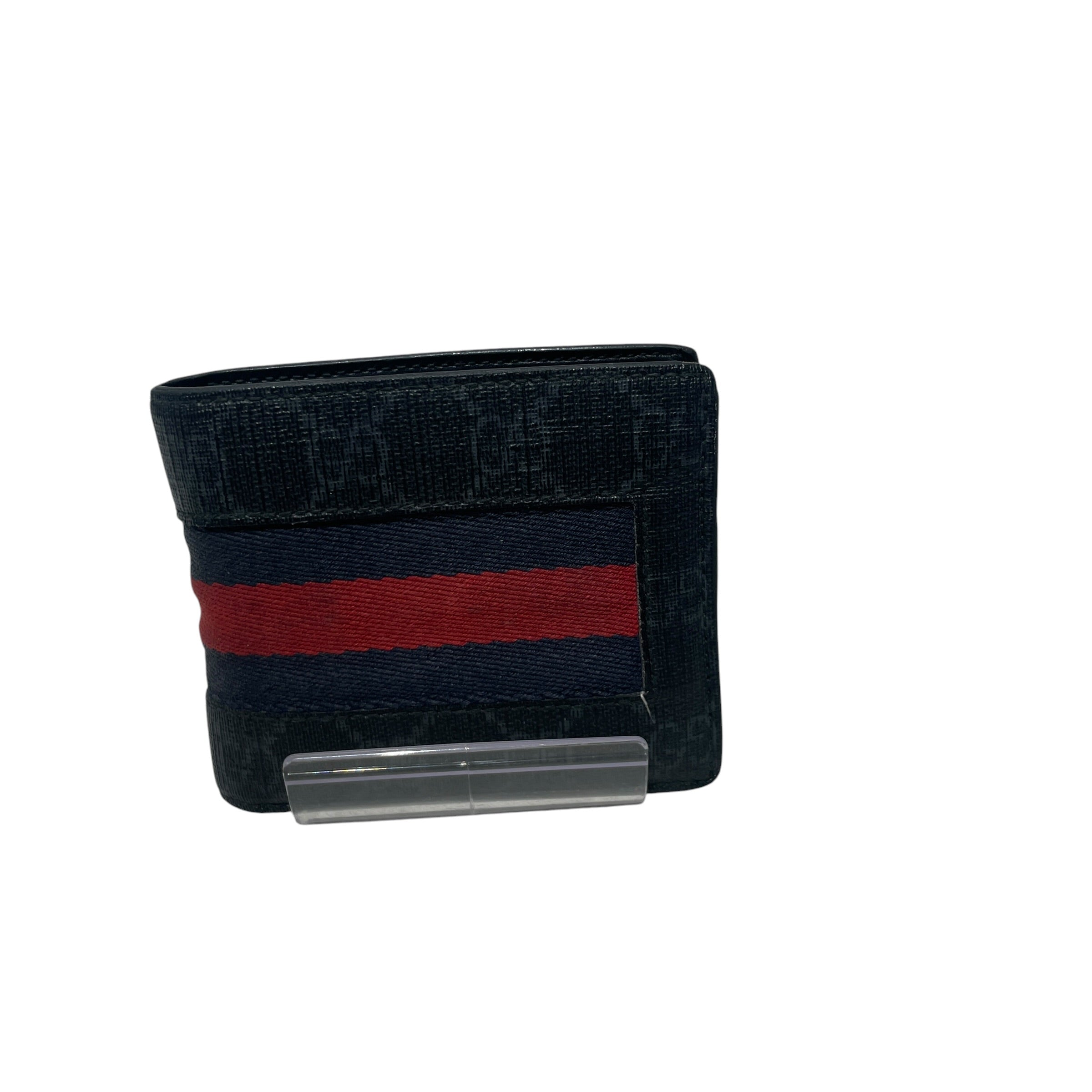GUCCI/Bifold Wallet/Leather/BLK/M's/gg supreme view 2