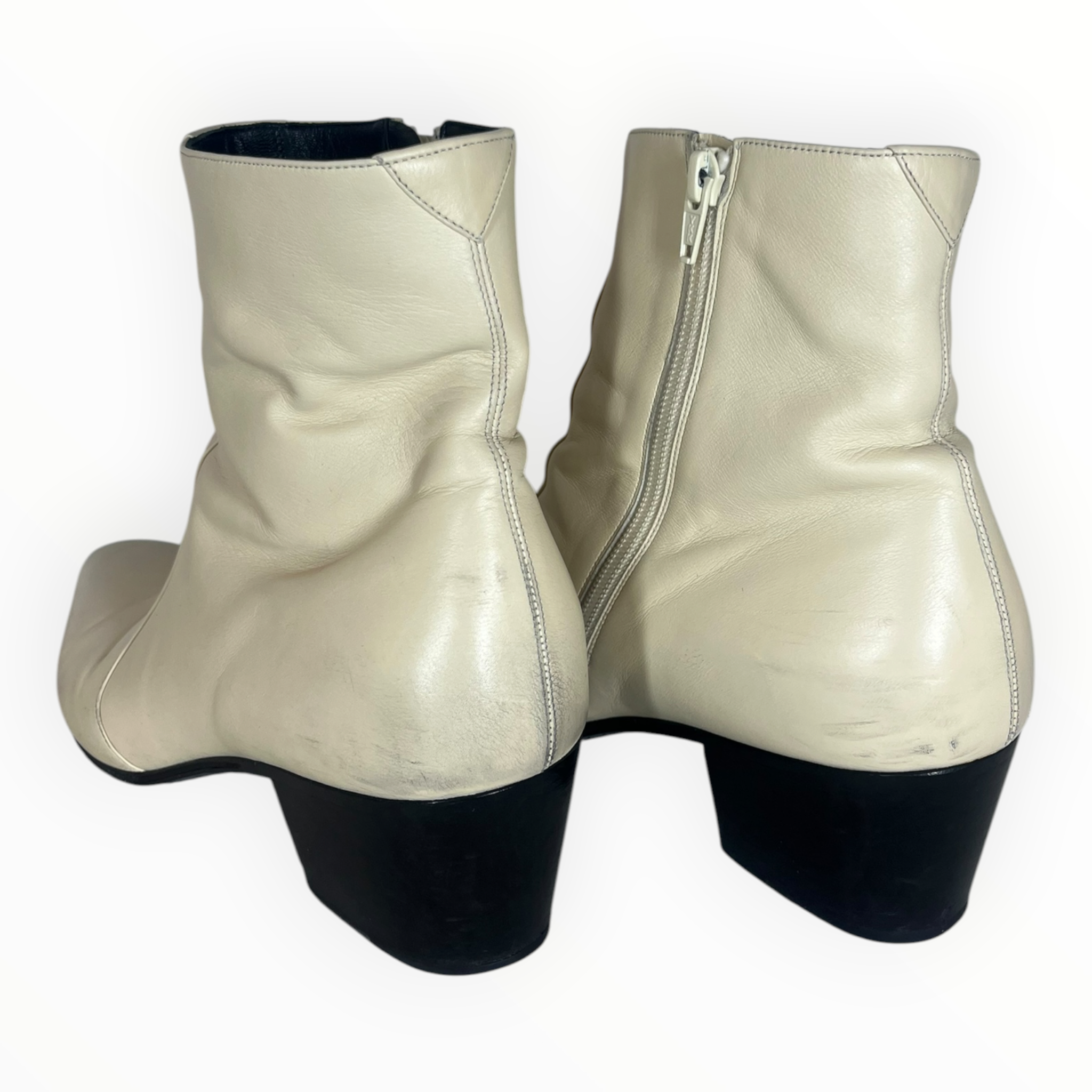 YVES SAINT LAURENT/Boots/EU 42/Leather/WHT/VASSILI BOOTS view 2