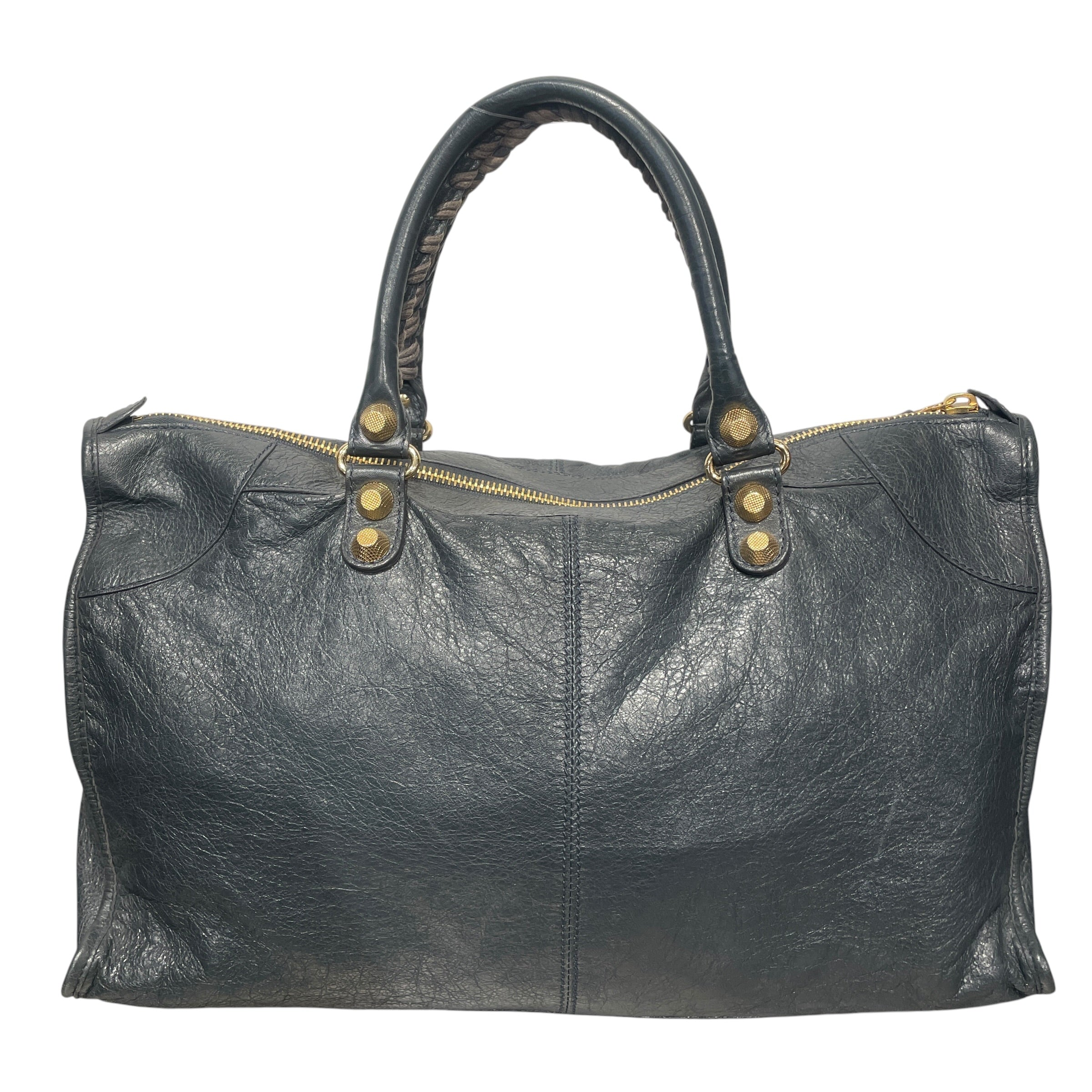 BALENCIAGA/Tote Bag/Leather/BLK/VINTAGE GOLD HARDWARE WORK BAG view 2