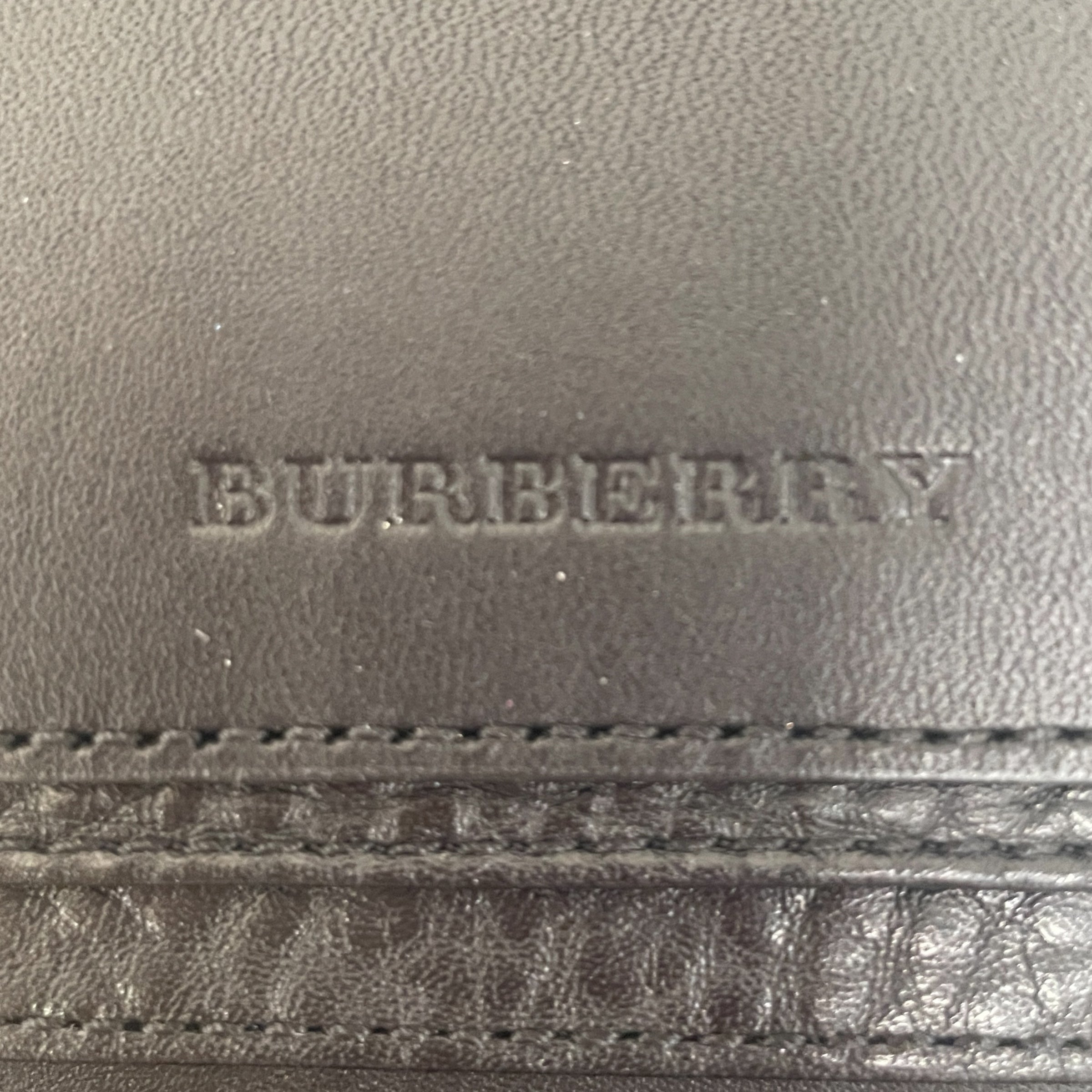 BURBERRY LONDON/Long Wallet/Leather/BLK/M's/w/ black check pattern view 4