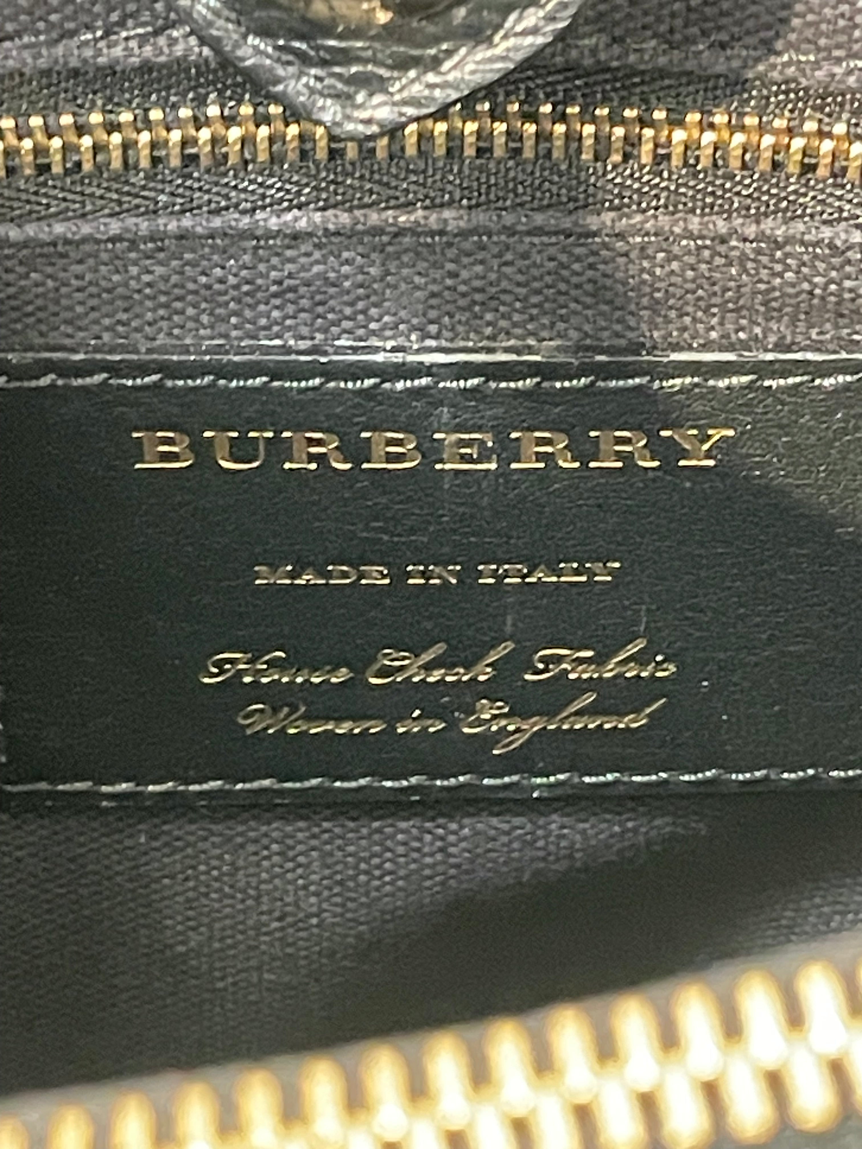 BURBERRY/Hand Bag/Leather/BLK/banner check sides view 5
