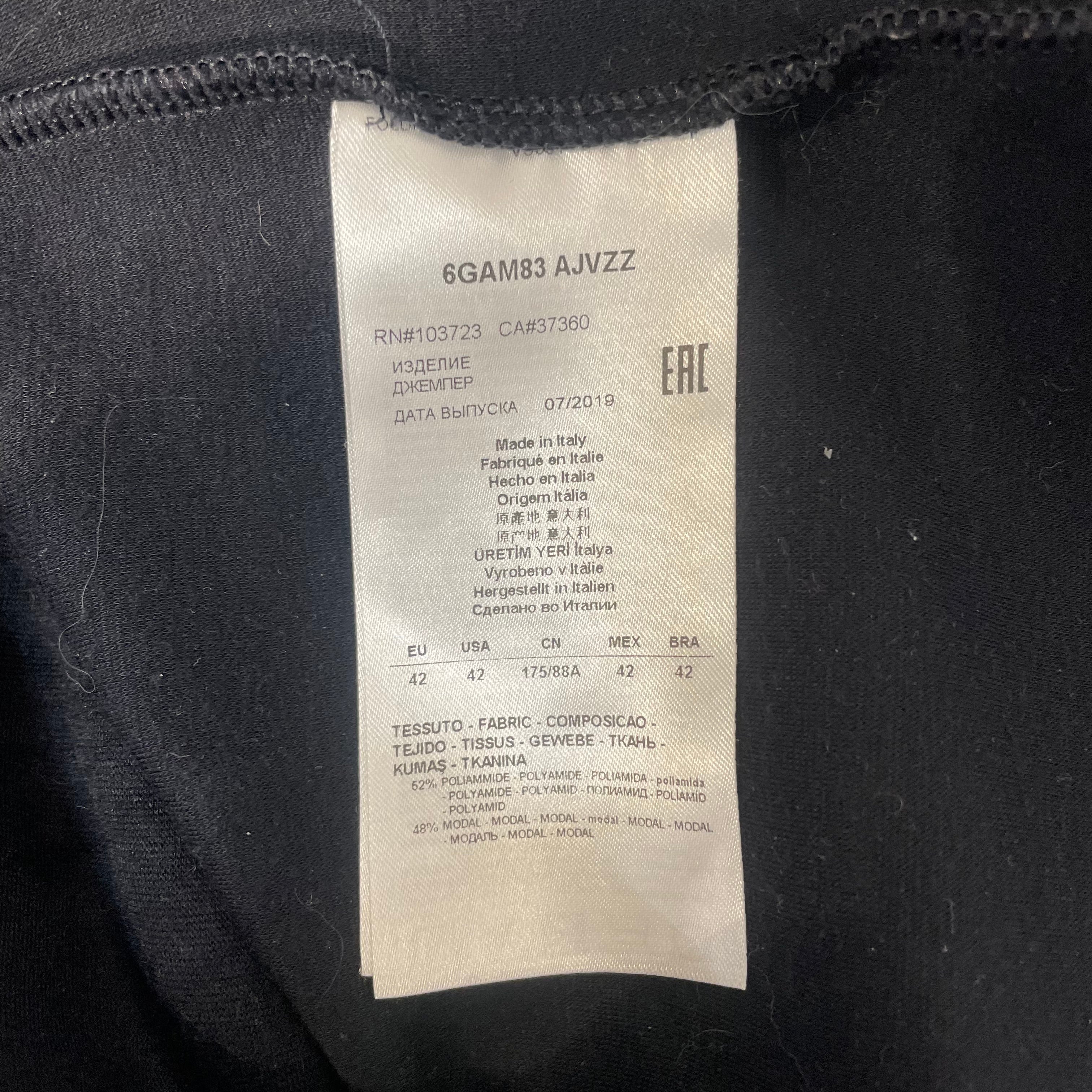 GIORGIO ARMANI/LS T-Shirt/S/Cotton/BLK/signature embroidered view 4