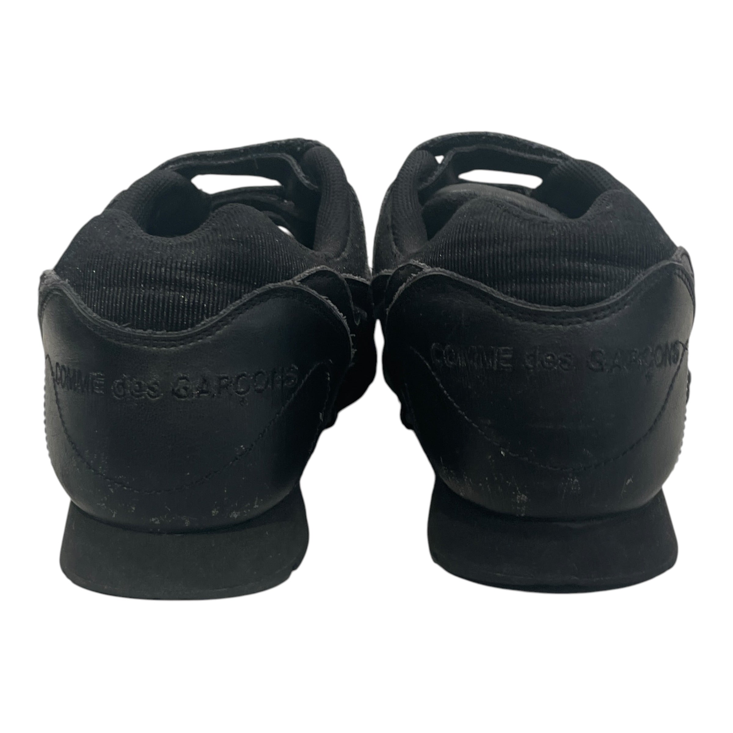NIKE/COMME des GARCONS/Low-Sneakers/US 10/Leather/BLK/THREE STRAP CLOSURE view 3