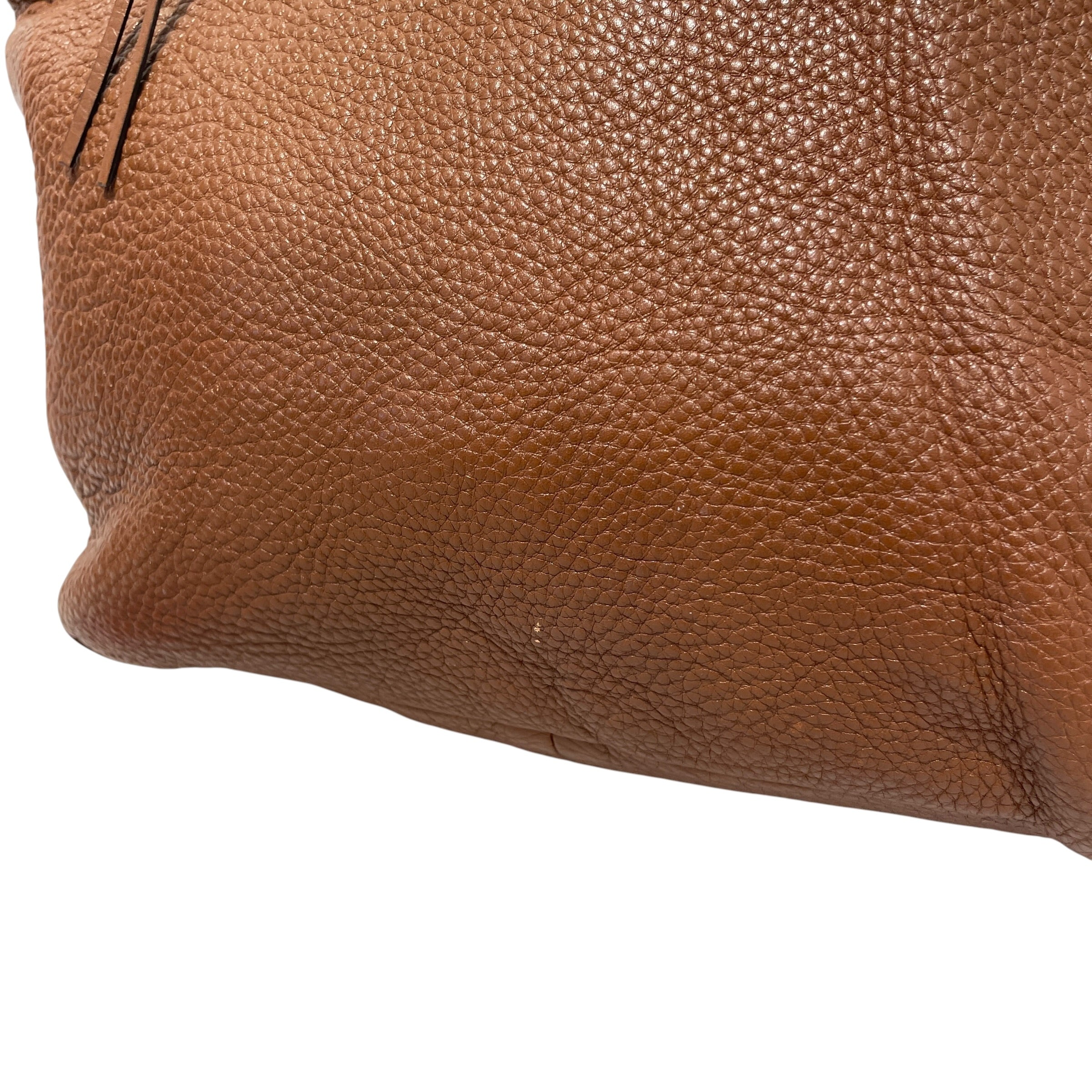 GUCCI/Hand Bag/Leather/BRW/Gold-Tone Grained Bree Bag view 3