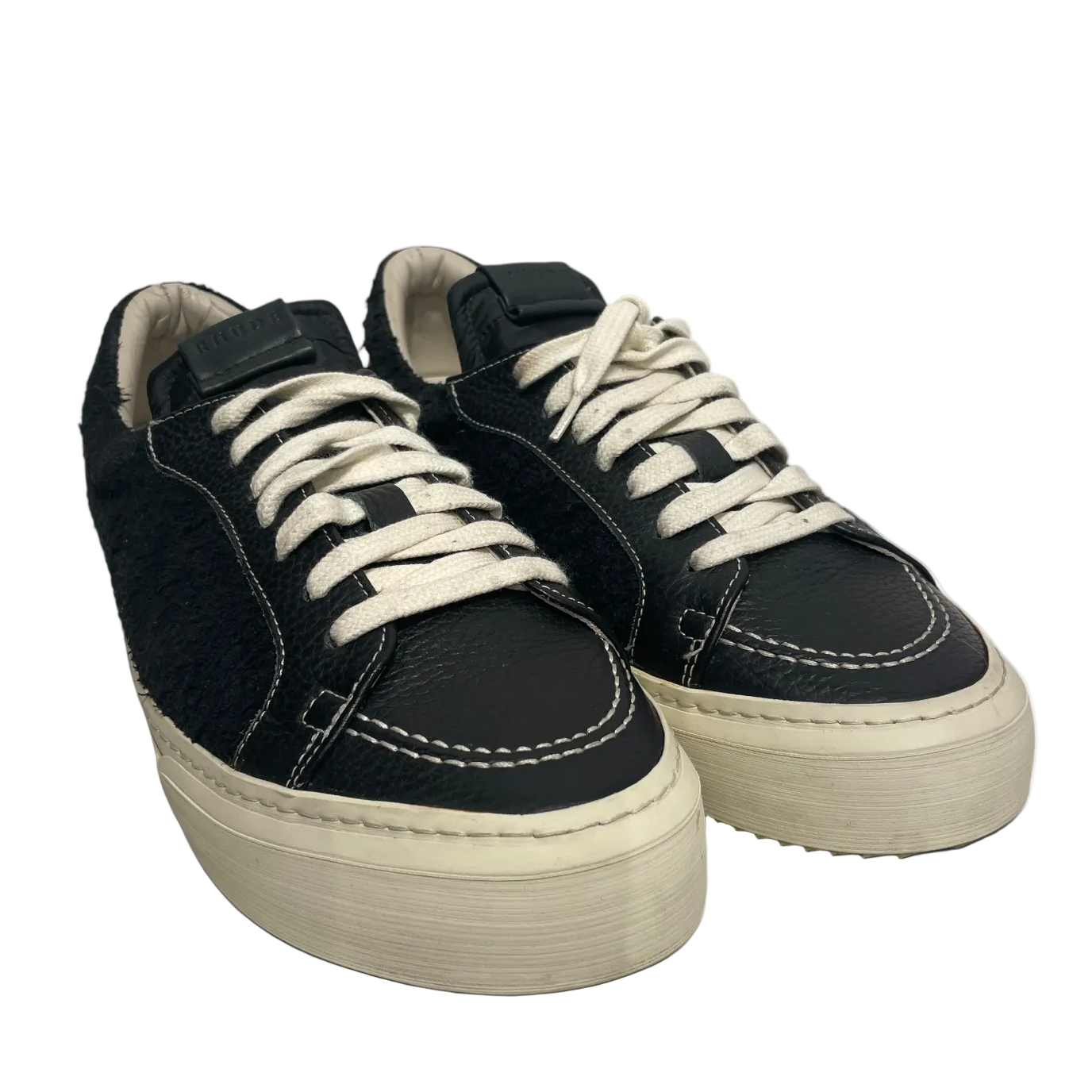 RHUDE/Low-Sneakers/US 12/Leather/BLK/U-Tip/ view 1