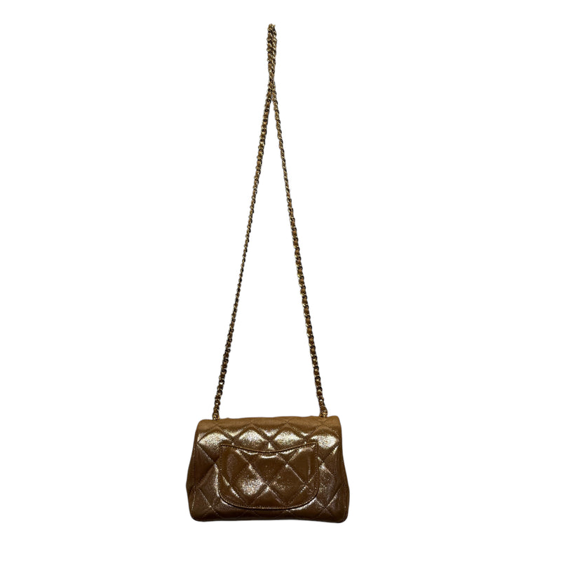 CHANEL/Cross Body Bag/S/Leather/GLD/CRYSTAL CC
